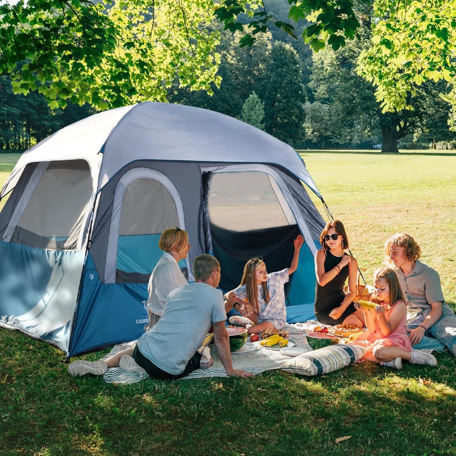 Tienda de Camping Instantánea CAMEL CROWN 4 Personas Rojo Púrpura