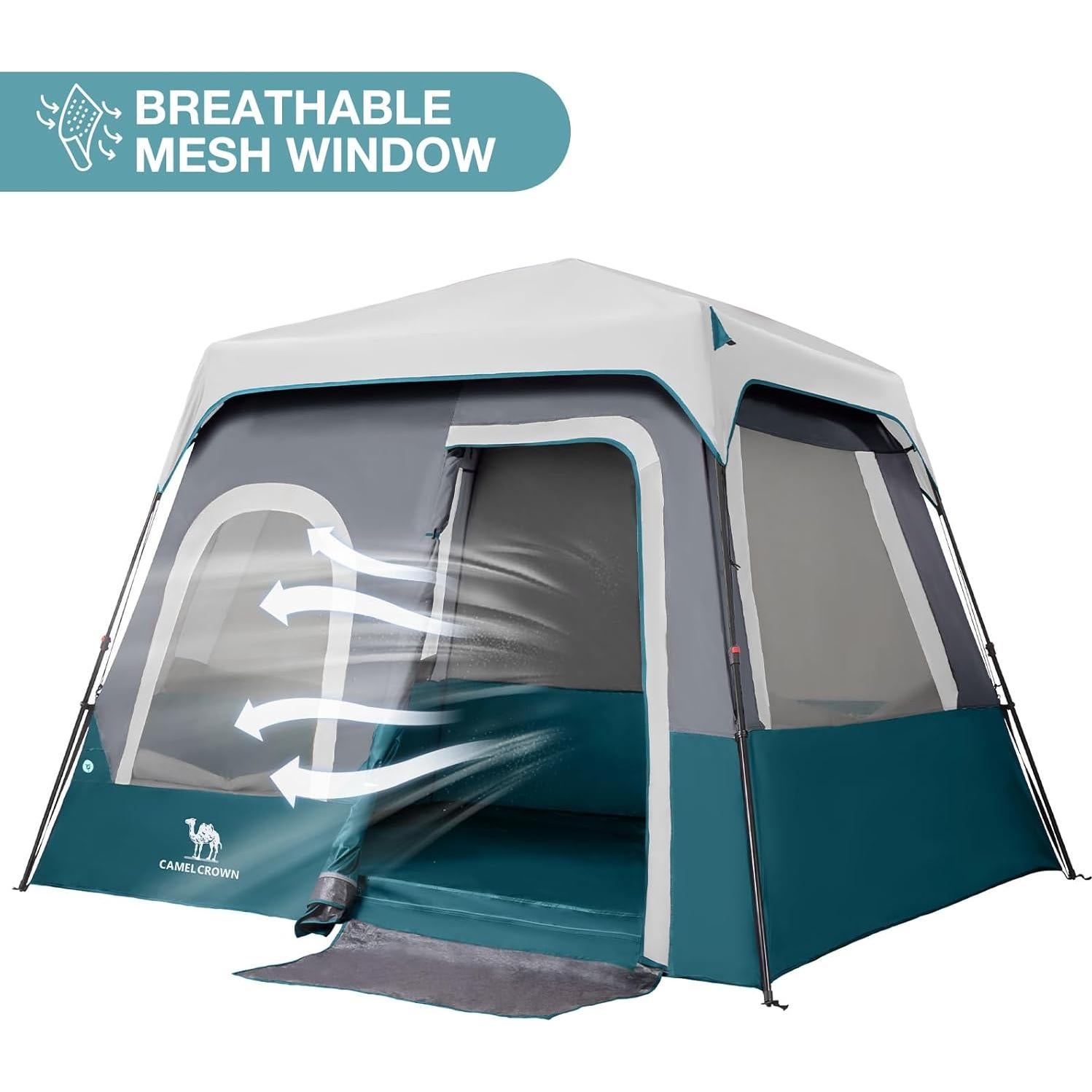 Tienda de Camping Instantánea CAMEL CROWN 4 Personas Rojo Púrpura