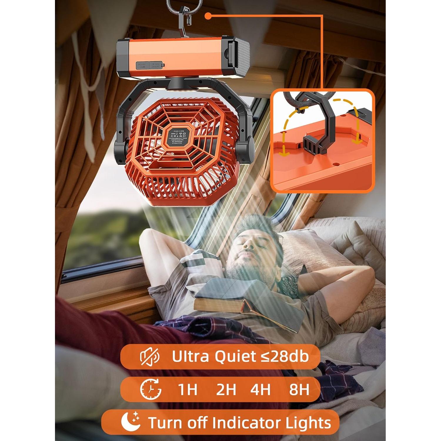 Ventilador a Batería Orteen 9" Recargable 20000mAh Control Remoto