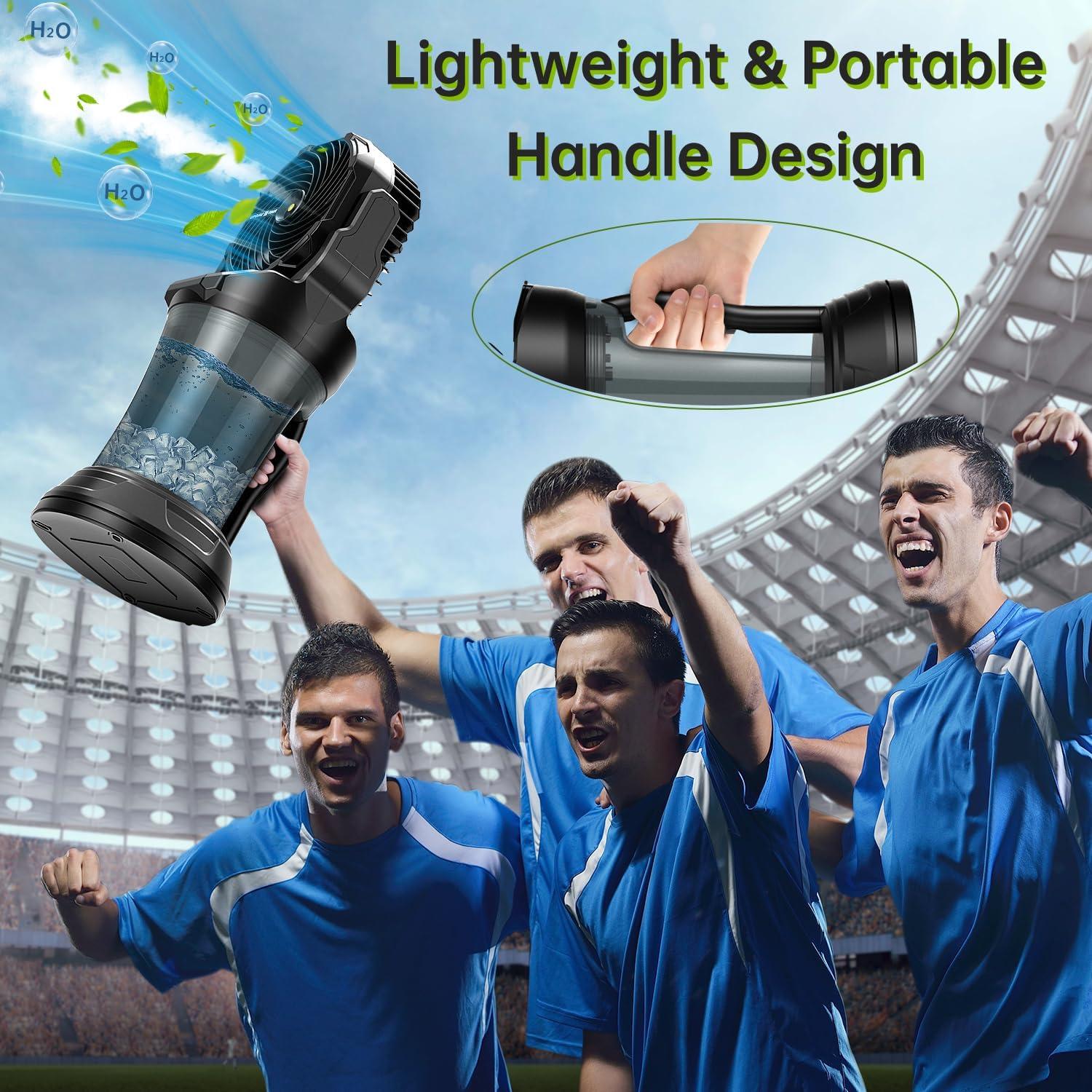 Ventilador Portátil JINLICTE 30000mAh con Rocío y Luz RGB