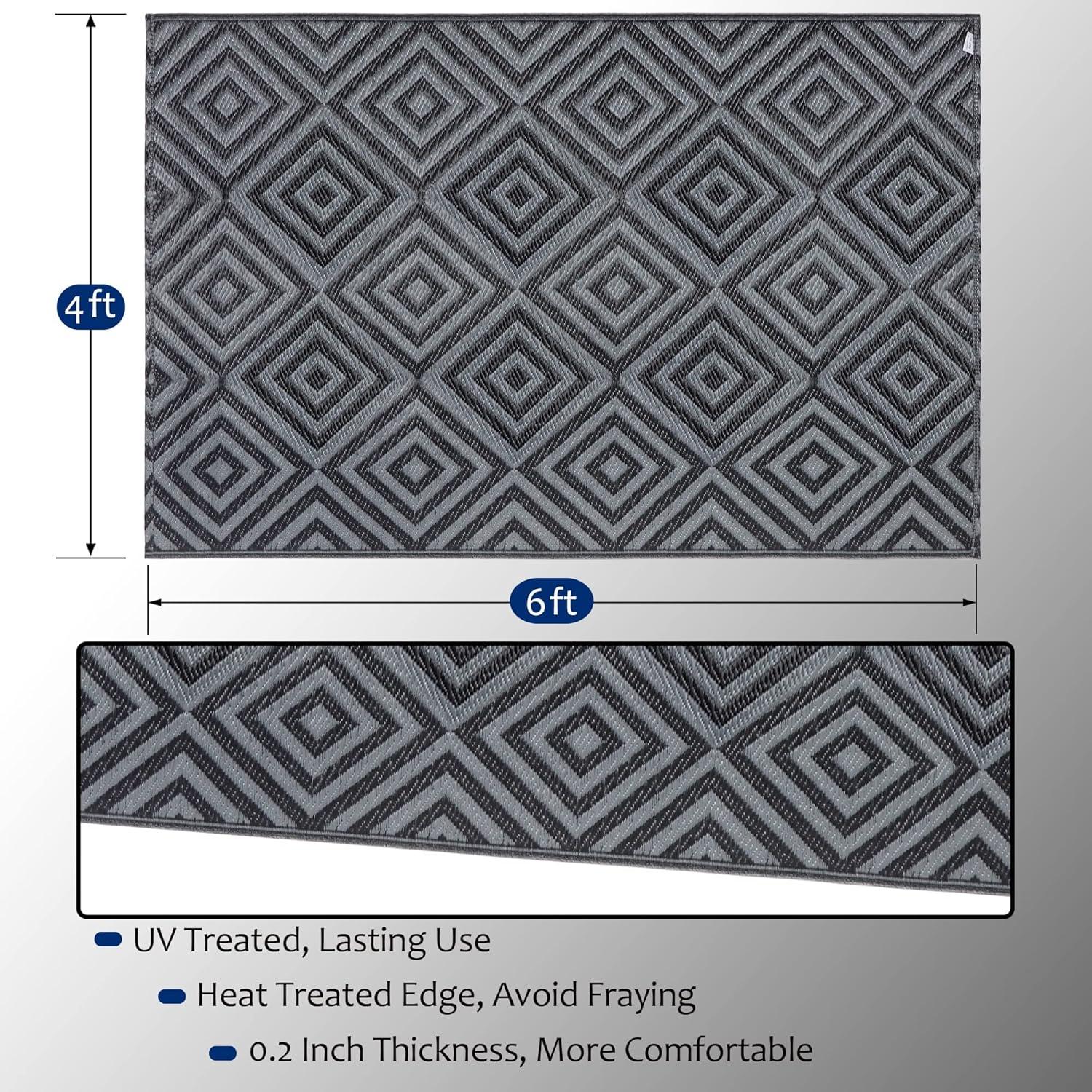 Alfombra de área Ridota 1.22x1.83m Reversible Geométrica