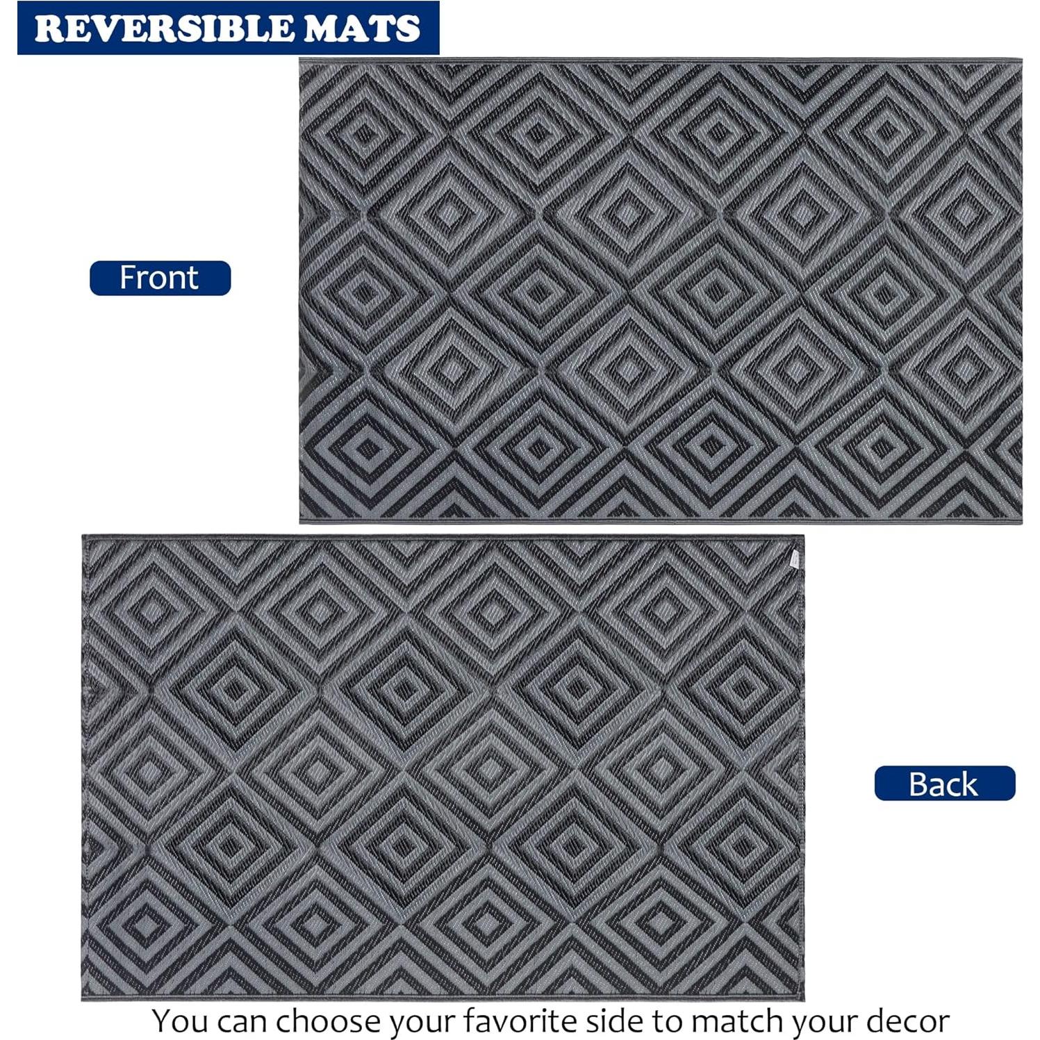 Alfombra de área Ridota 1.22x1.83m Reversible Geométrica