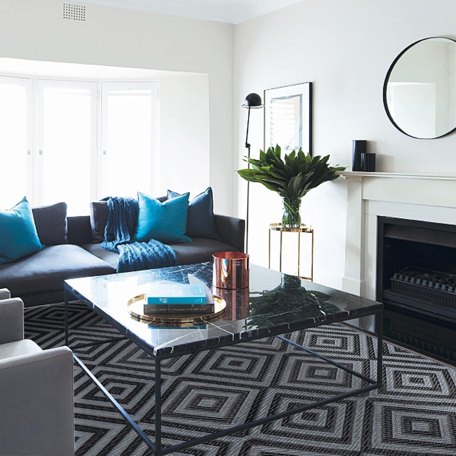 Alfombra de área Ridota 1.22x1.83m Reversible Geométrica