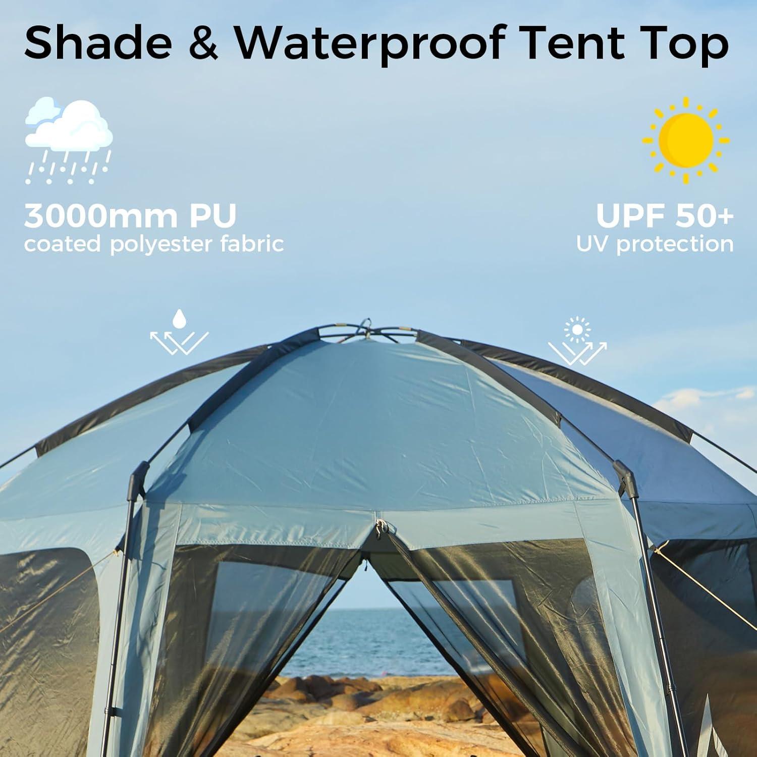 Carpa de Pantalla KingCamp 3.66m x 3.66m para 6-8 Personas