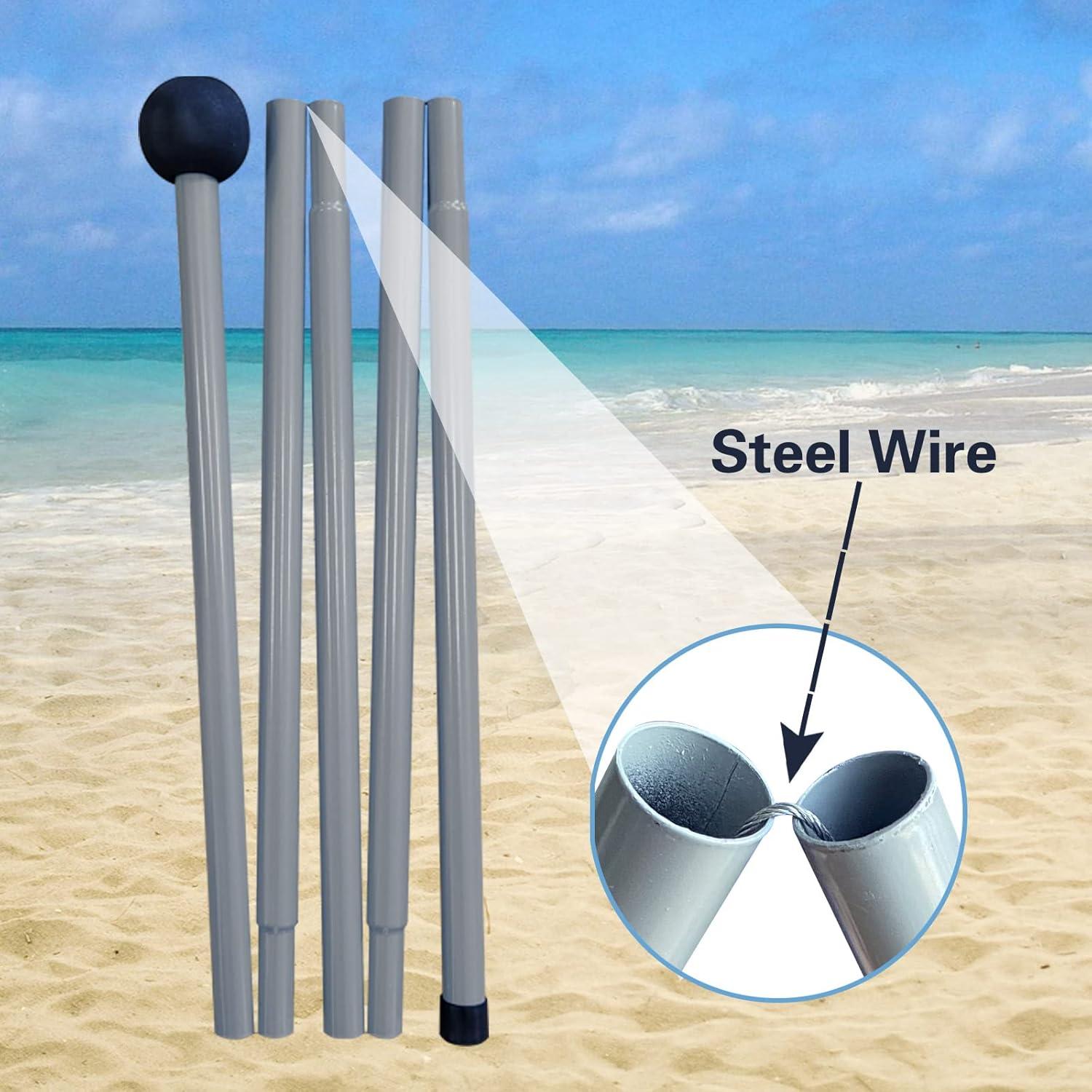 Tienda de Playa YENGIAM 11x11 PIES UPF50+ con 4 Postes