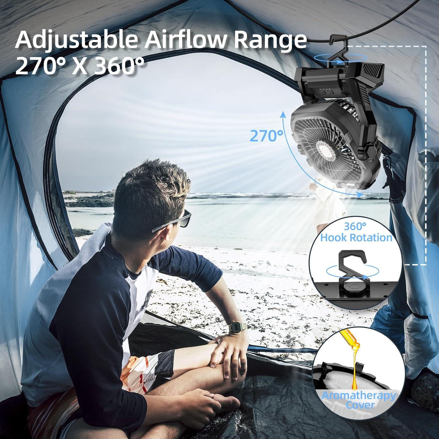 Ventilador de Camping Roshopi P20 Recargable 20000mAh 4 Velocidades