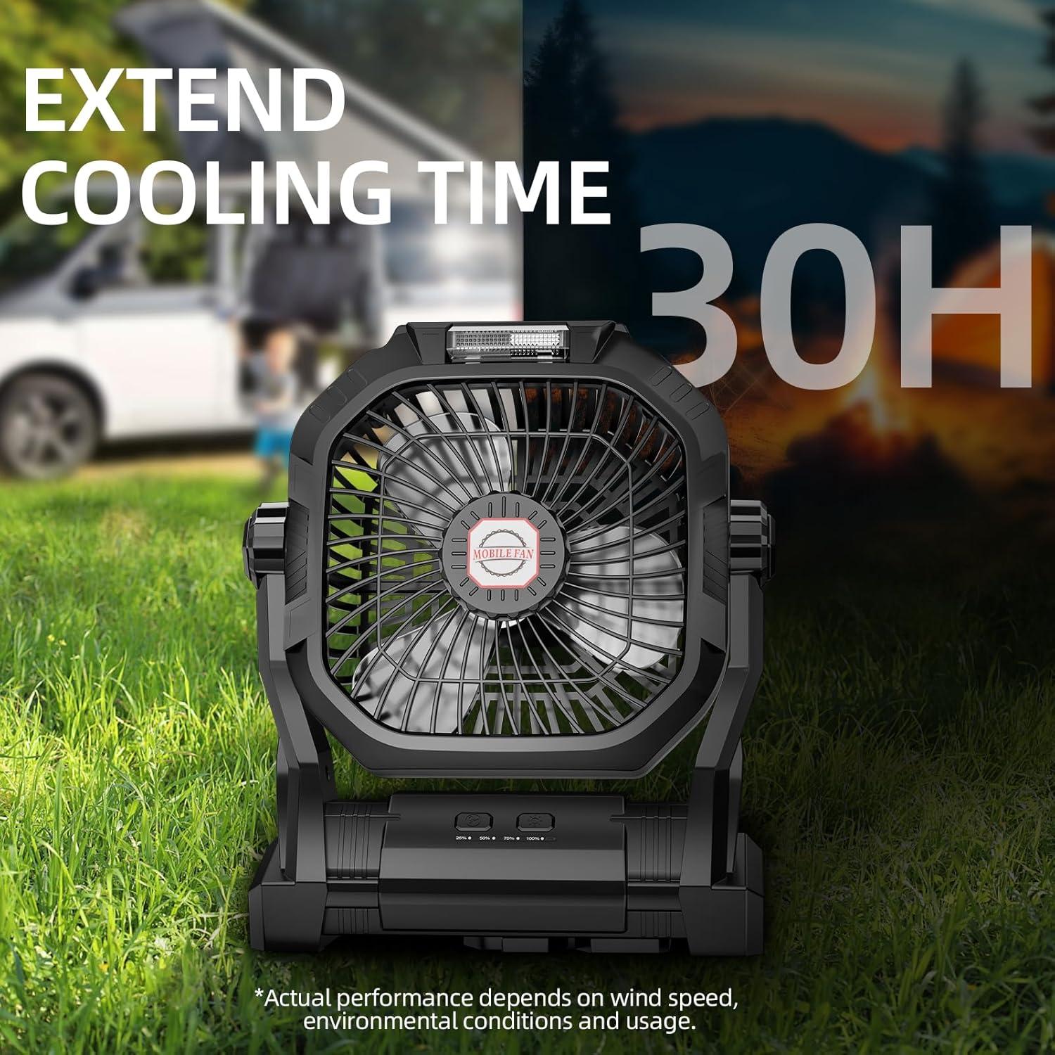 Ventilador de Camping Roshopi P20 Recargable 20000mAh 4 Velocidades