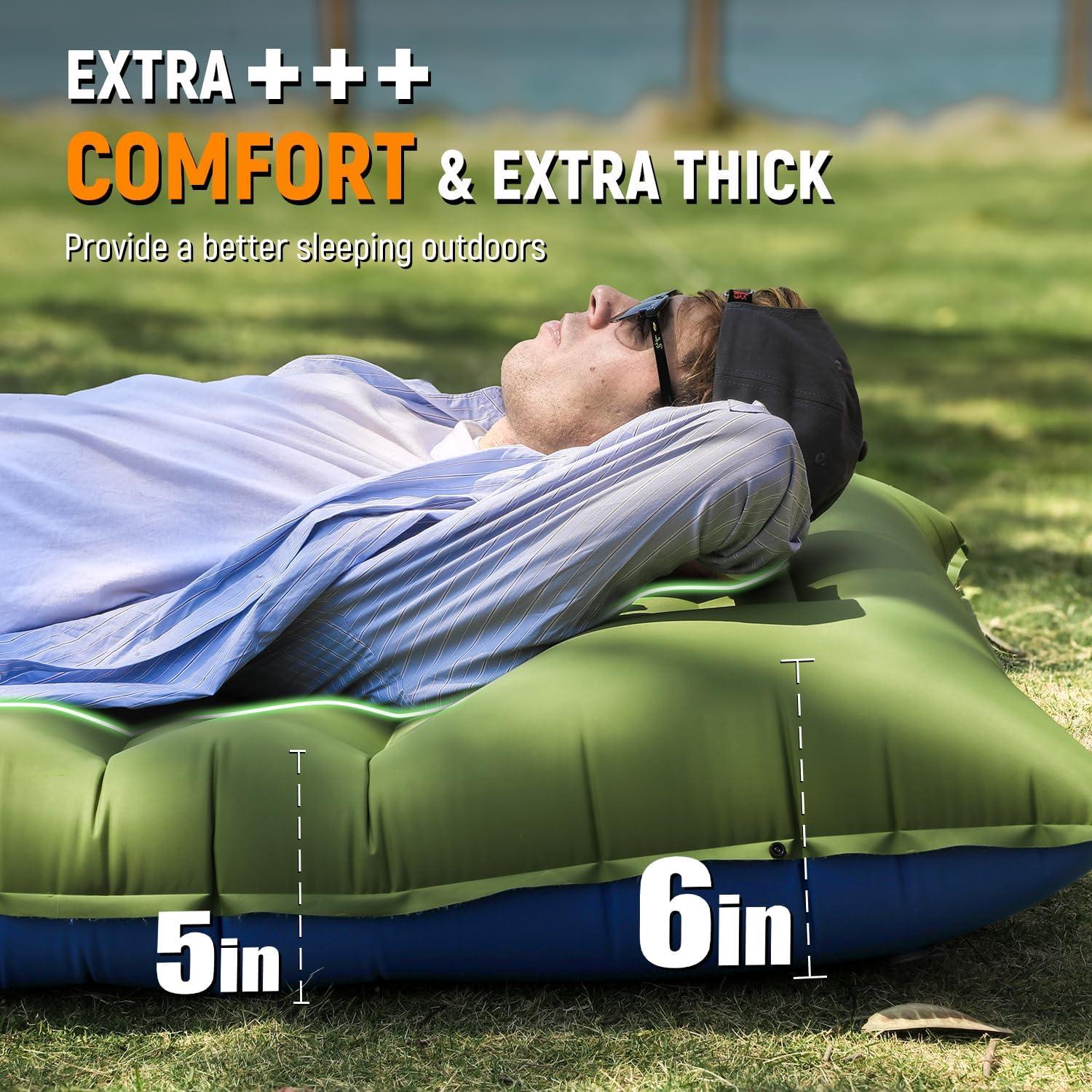 Colchoneta de Camping Myxslop 12 cm Gruesa Inflable con Almohada