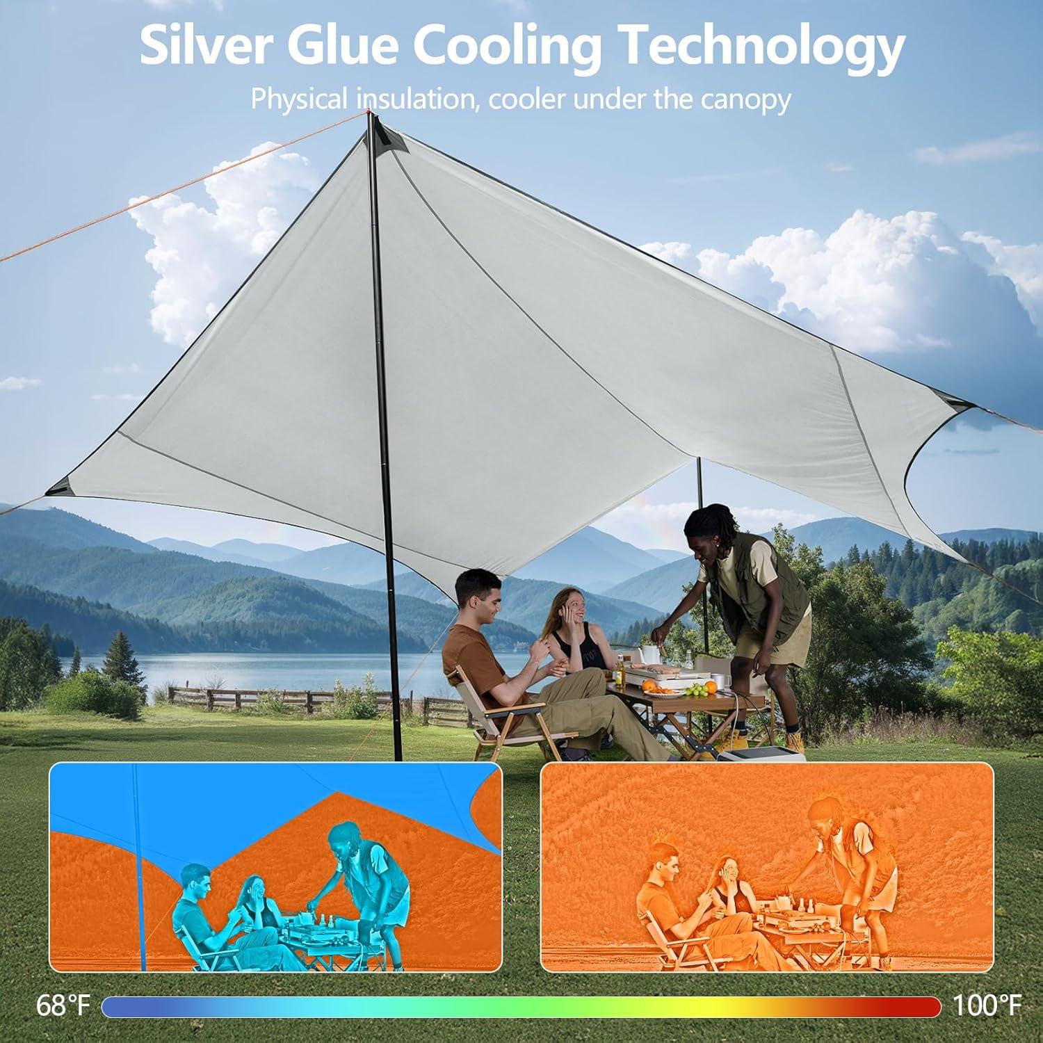 Toldo de Camping HOEYITO 4.57x3.81m Impermeable Anti-UV