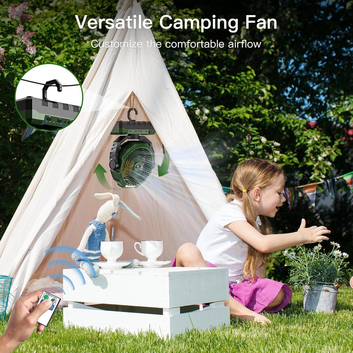 Ventilador Camping FRIZCOL 24000mAh Recargable con Luz LED