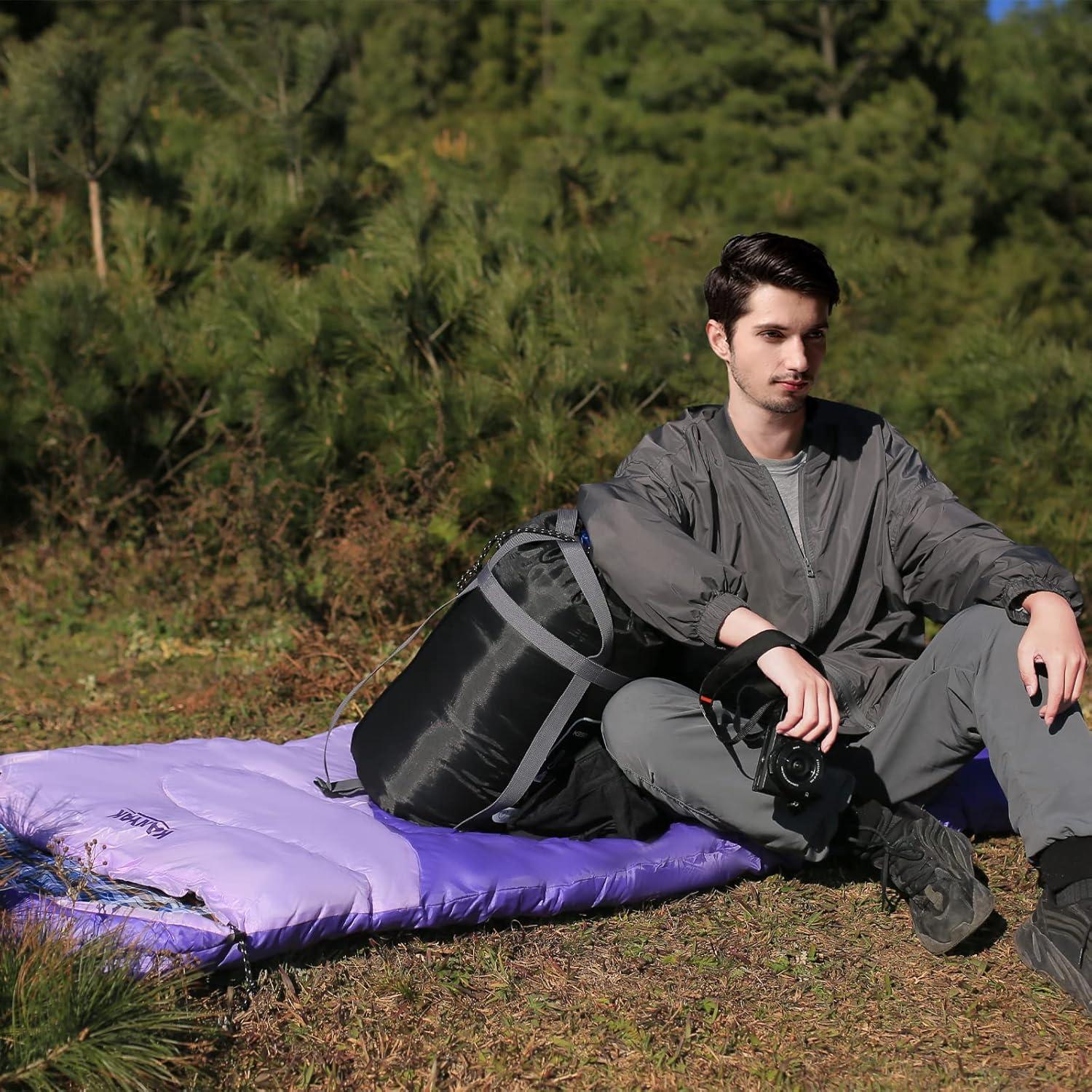 Saco de dormir Kanyak 3-4 estaciones 220x82.5 cm verde rosa