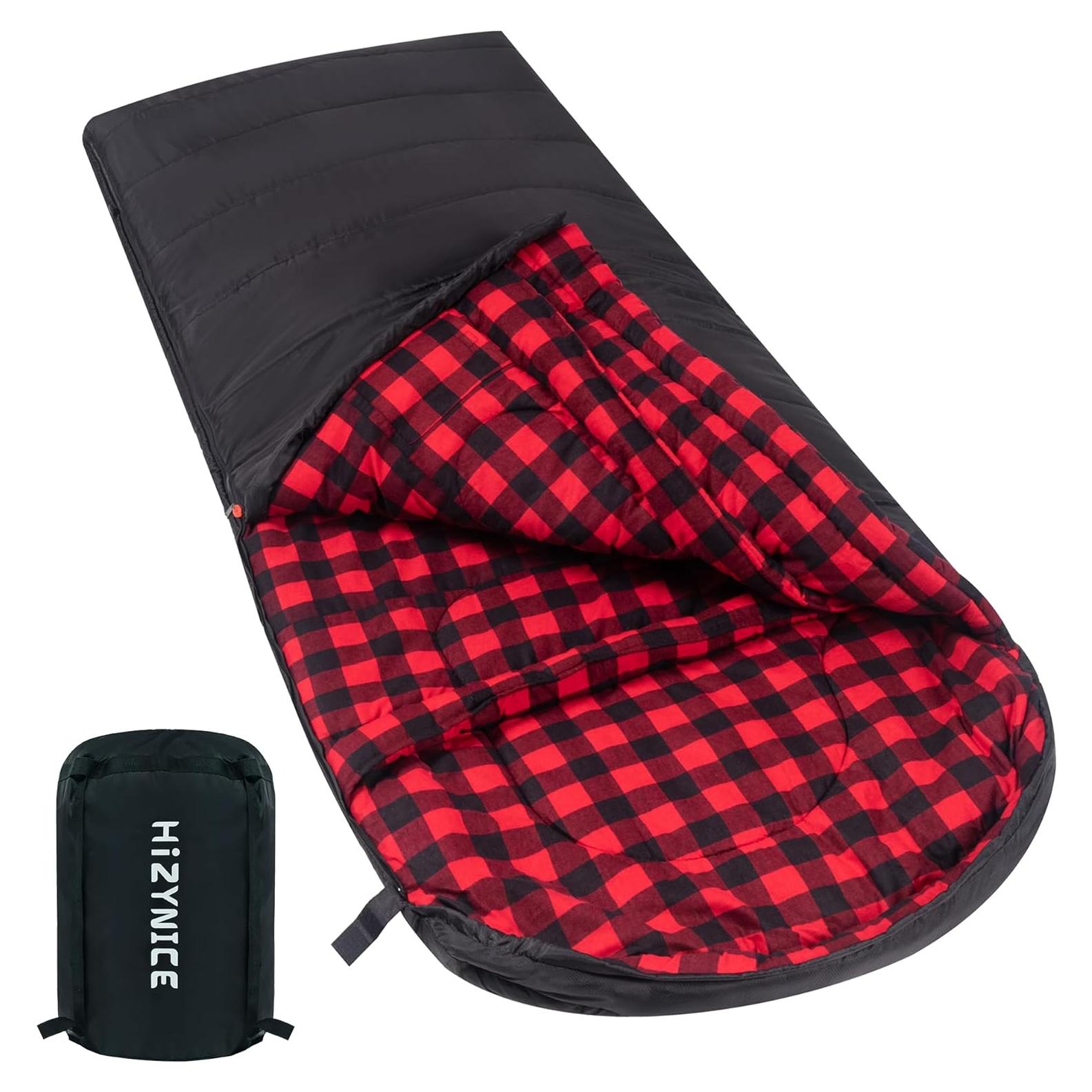 Saco de Dormir HiZYNICE 0°C Franela XXL Camping 228.6x99.1cm
