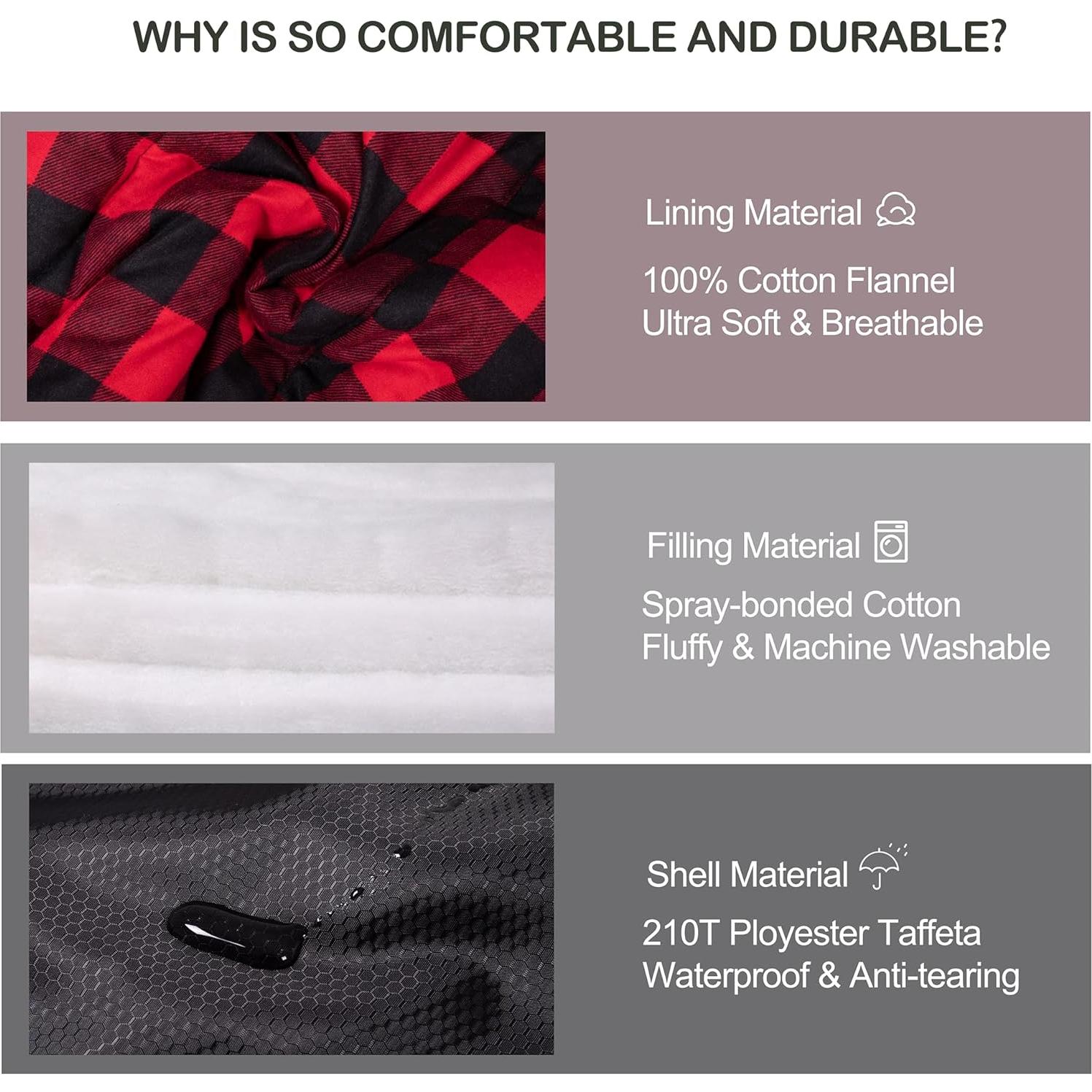 Saco de Dormir HiZYNICE 0°C Franela XXL Camping 228.6x99.1cm