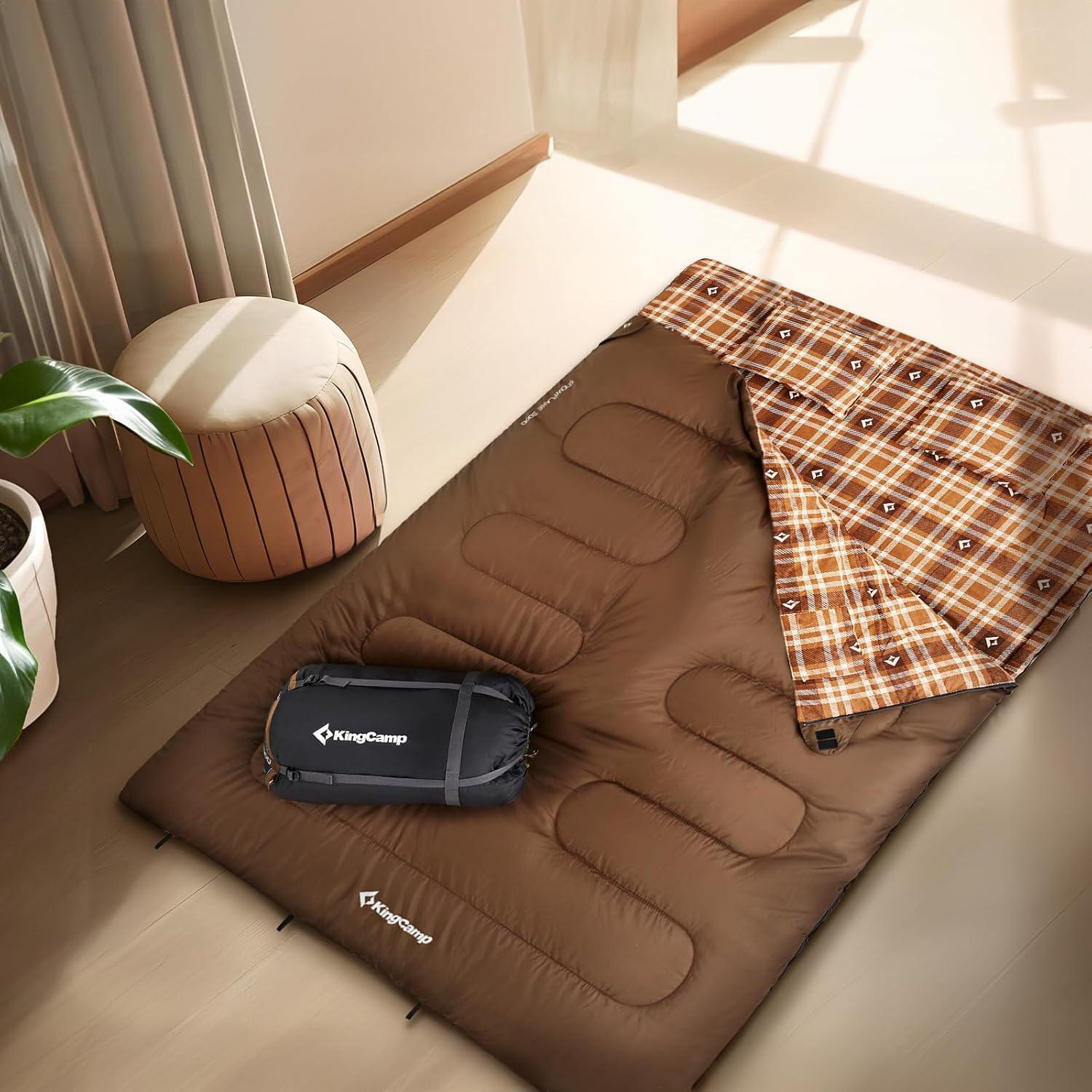 Saco de Dormir Doble KingCamp XXL para 2 Personas Impermeable