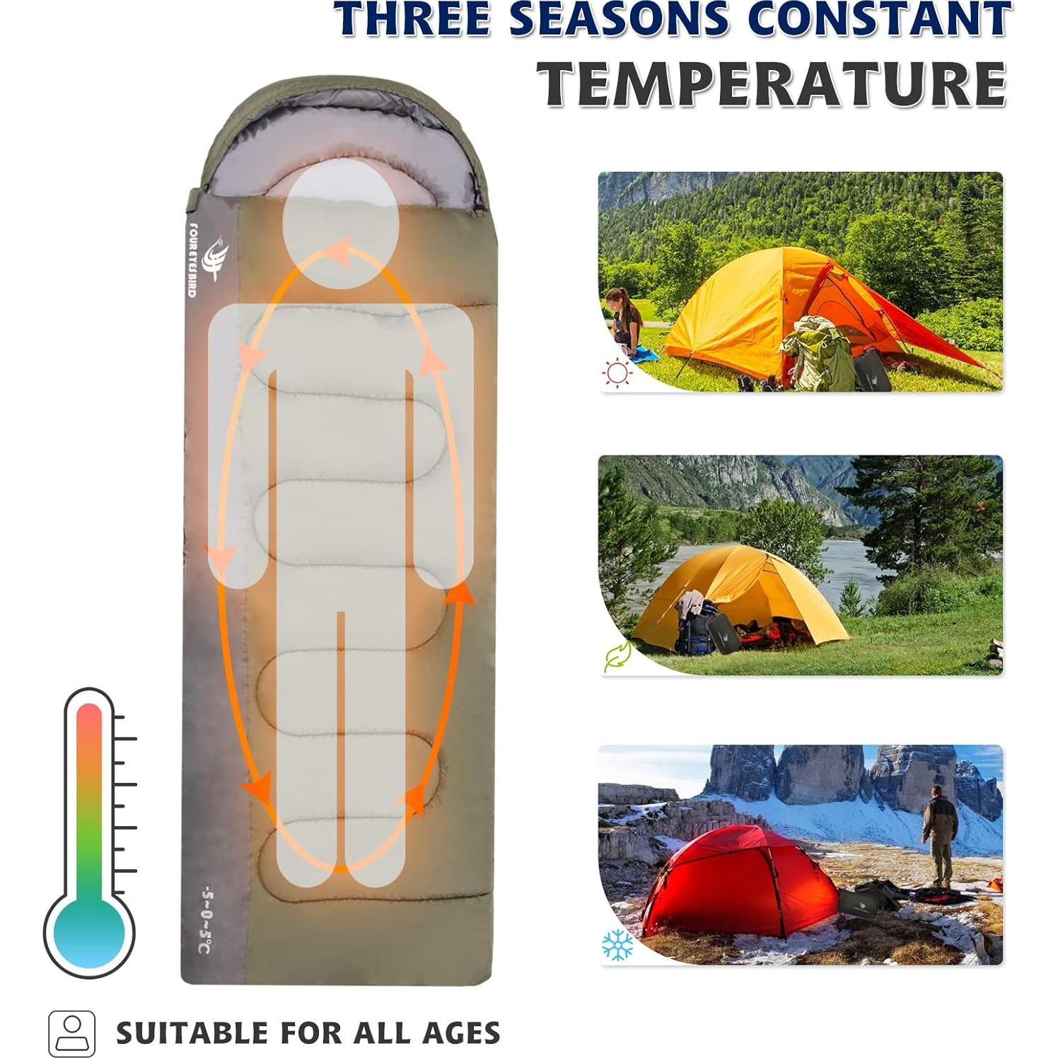 Saco de Dormir Ligero Impermeable Arctic Lemmings 3 Estaciones