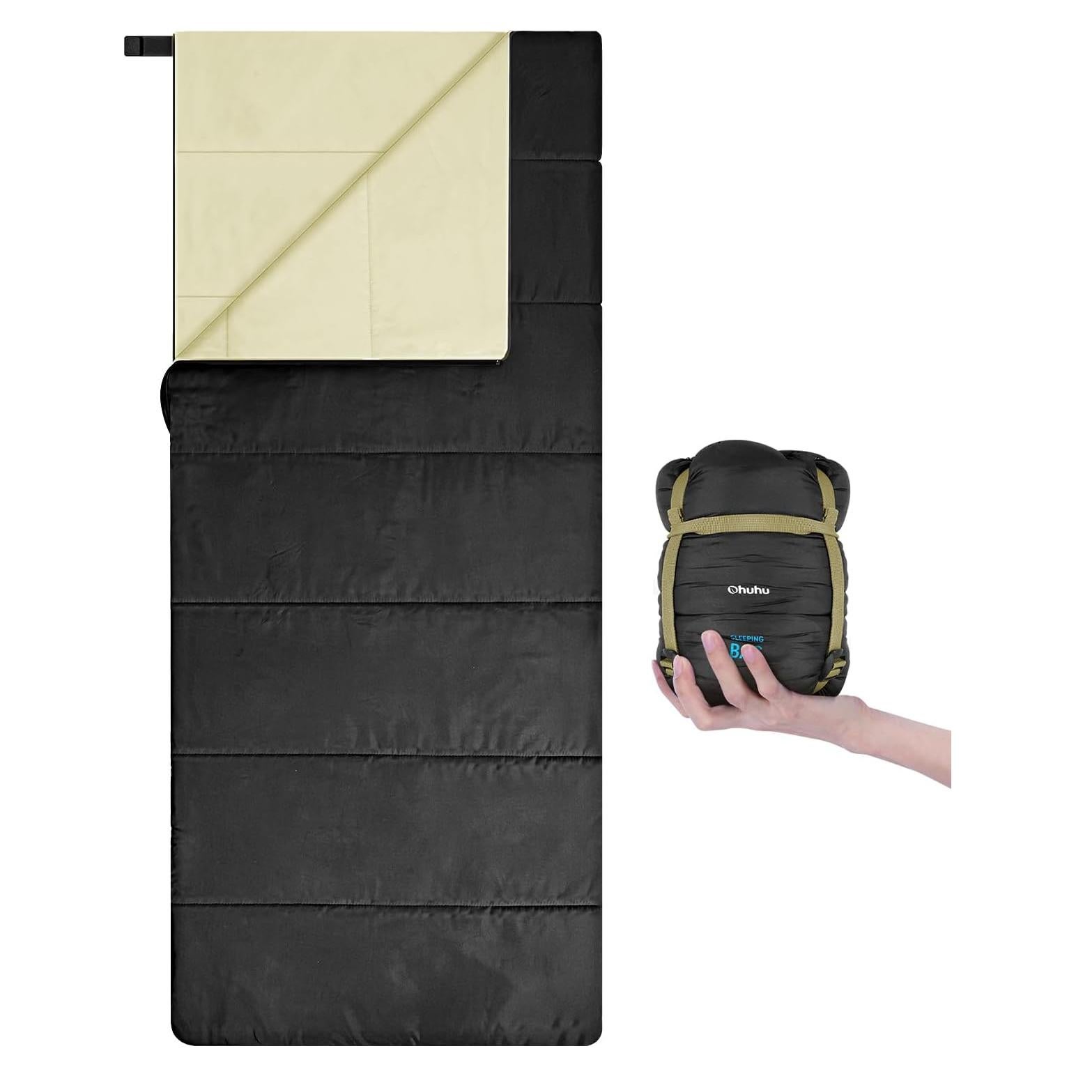 Saco de dormir Ohuhu ligero 1 persona 190x84 cm negro