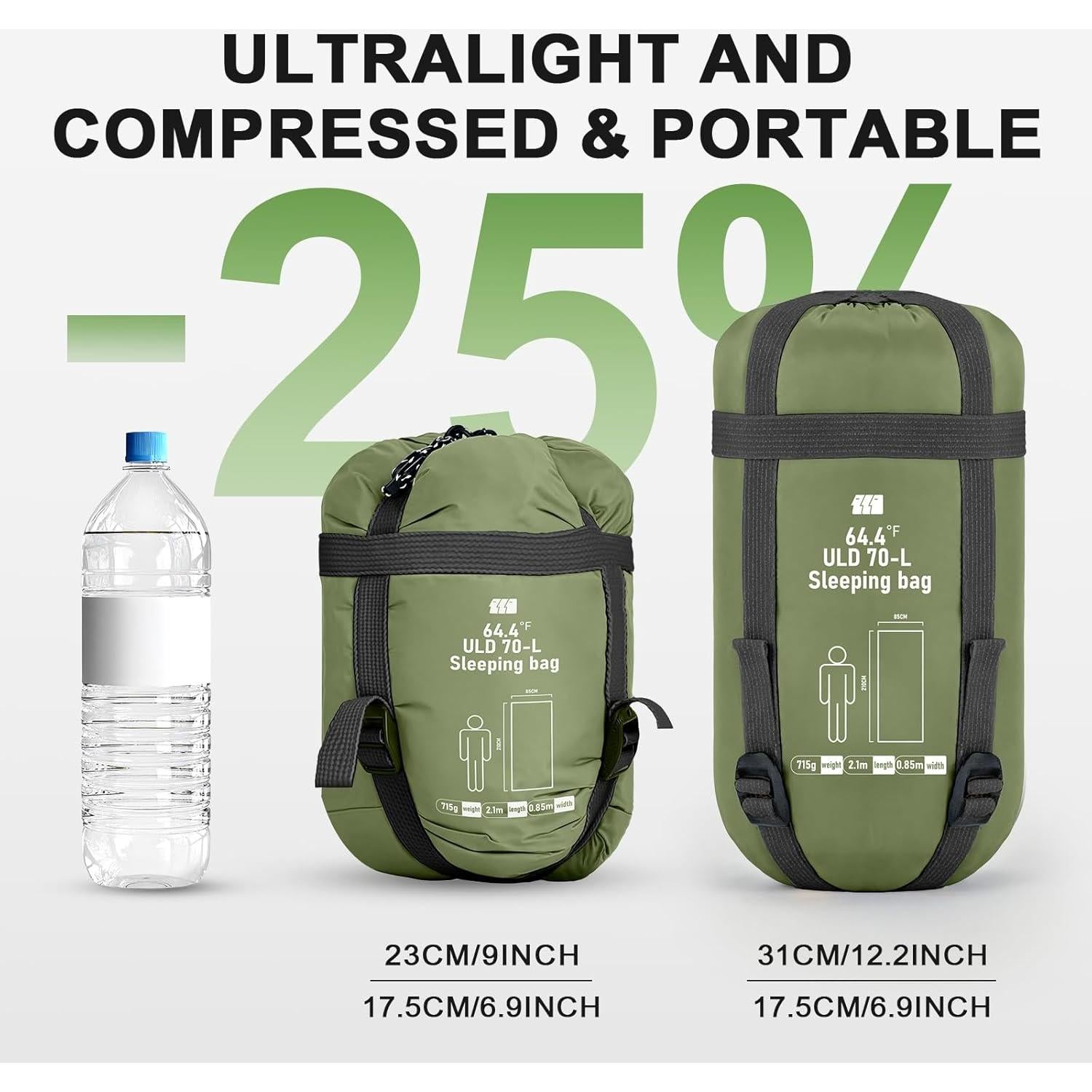 Saco de dormir ultraligero TANSTRIDER 210x84 cm 0.73 kg