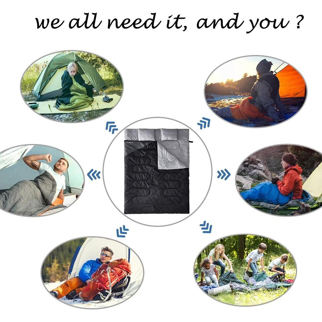 Saco de dormir doble Tuphen TP-2-SD XL 220x150 cm 3 estaciones