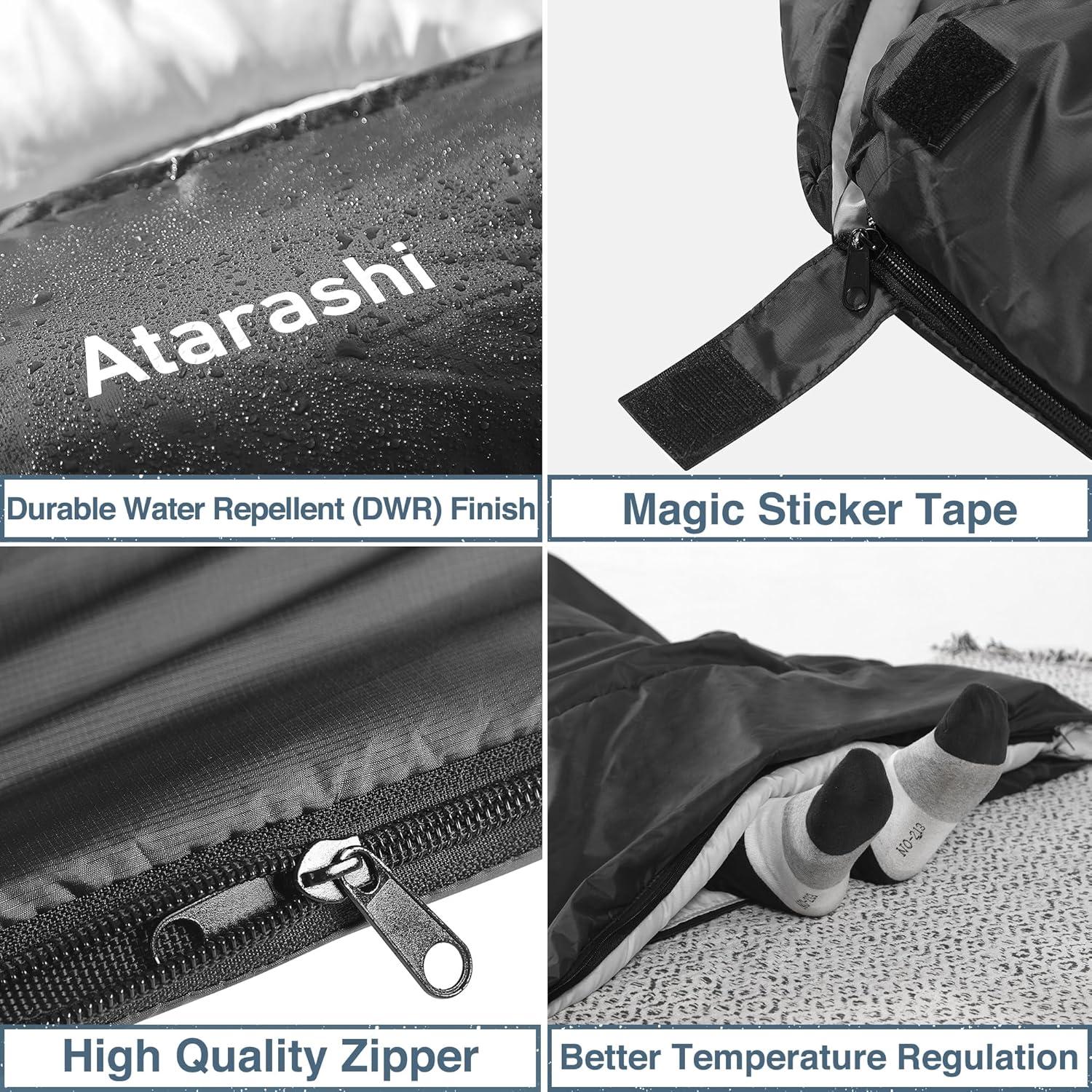Saco de Dormir Atarashi 4 Estaciones 220x84 cm Impermeable