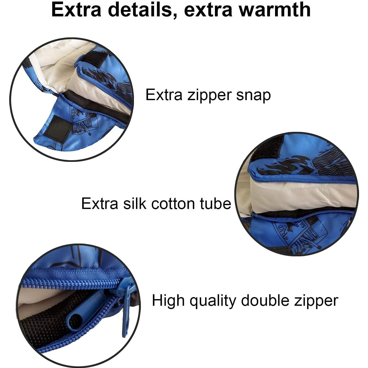 Saco de dormir ANJ Outdoors momia 1.70 m 4 estaciones azul