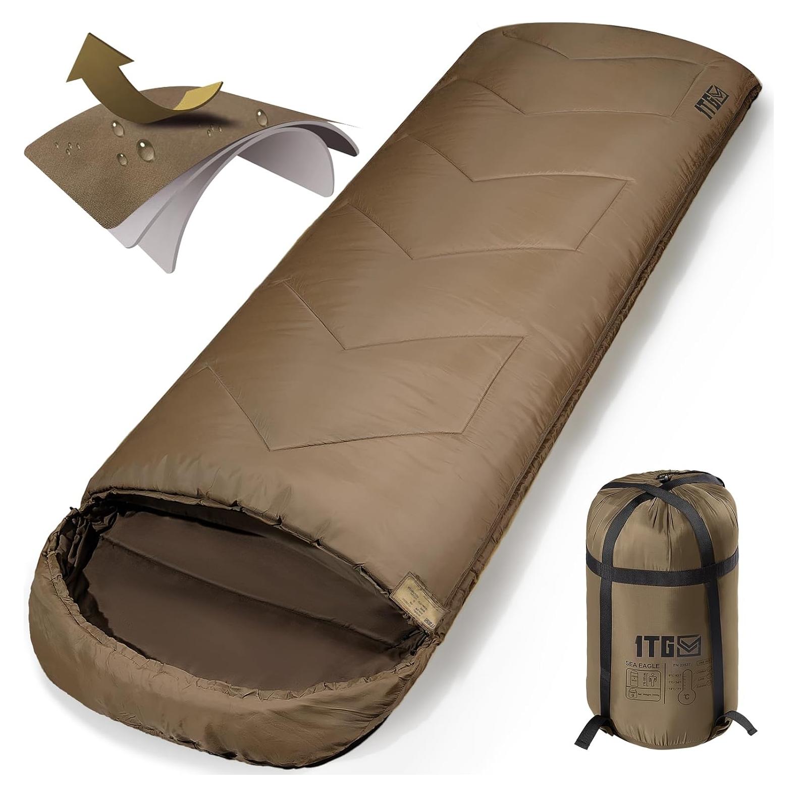 Saco de dormir 1TG Tactical 2-7°C para acampar y senderismo