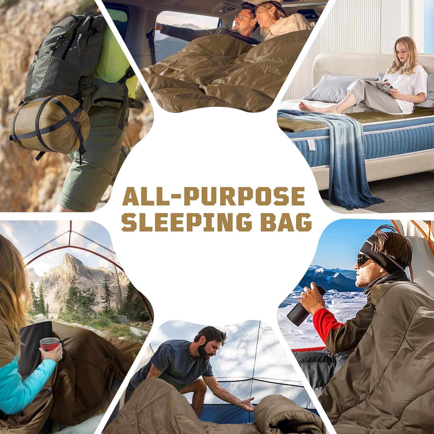 Saco de dormir 1TG Tactical 2-7°C para acampar y senderismo