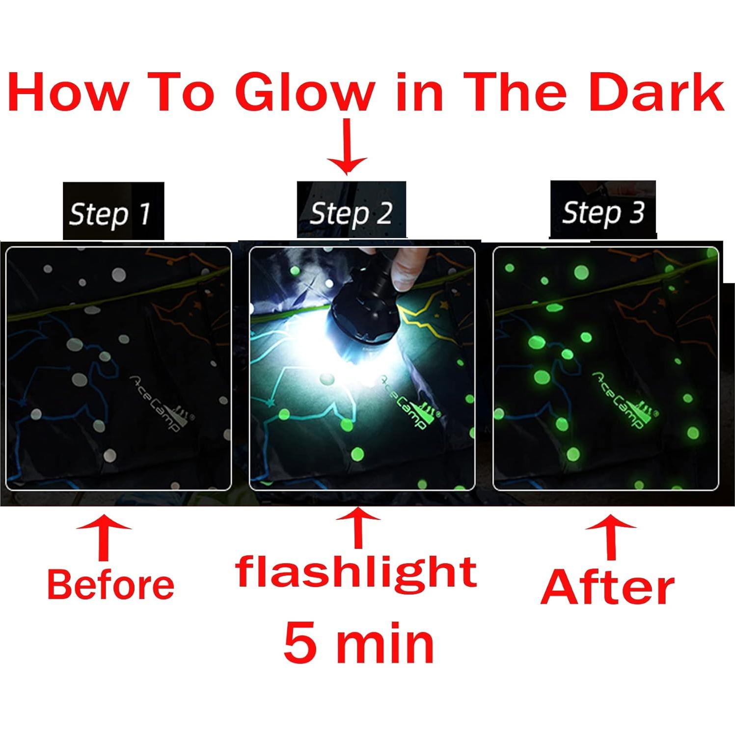 Saco de dormir AceCamp para niños - Brilla en la oscuridad