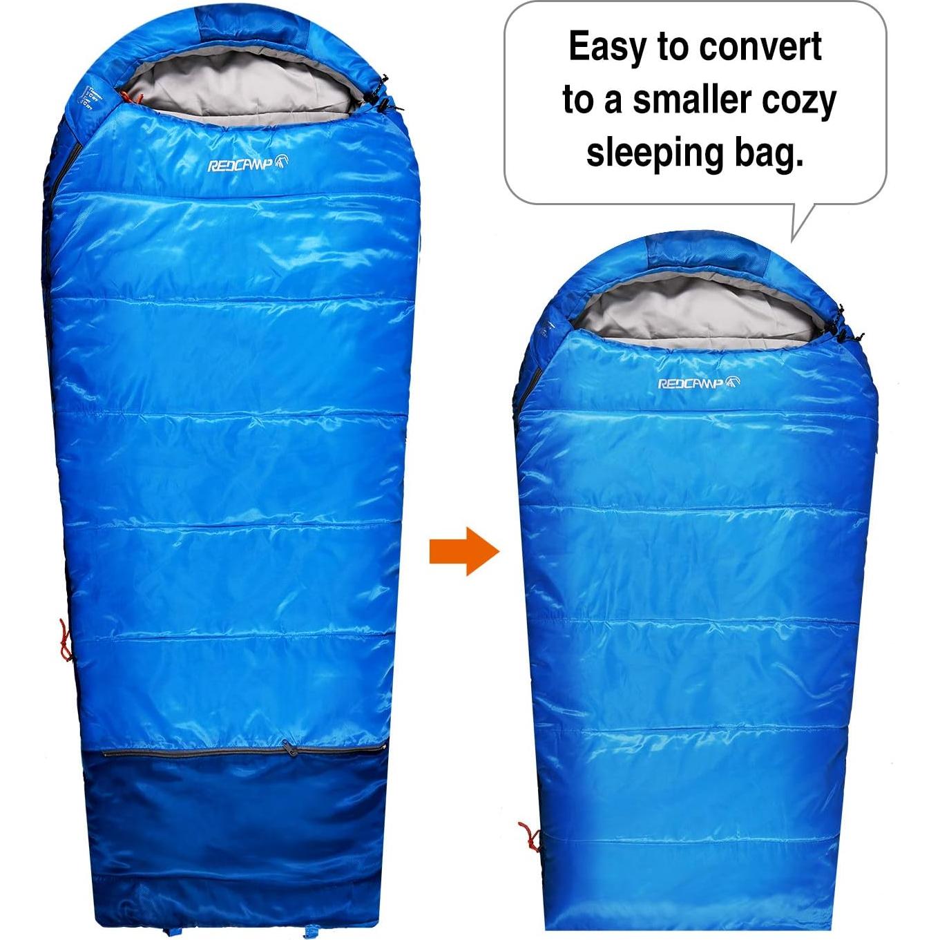 Saco de Dormir Tipo Momia REDCAMP para Niños 3 Temporadas Azul