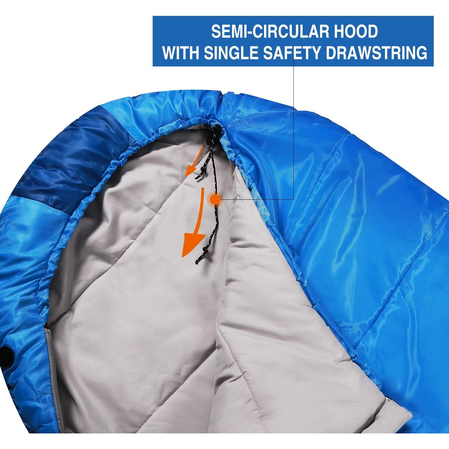 Saco de Dormir Tipo Momia REDCAMP para Niños 3 Temporadas Azul