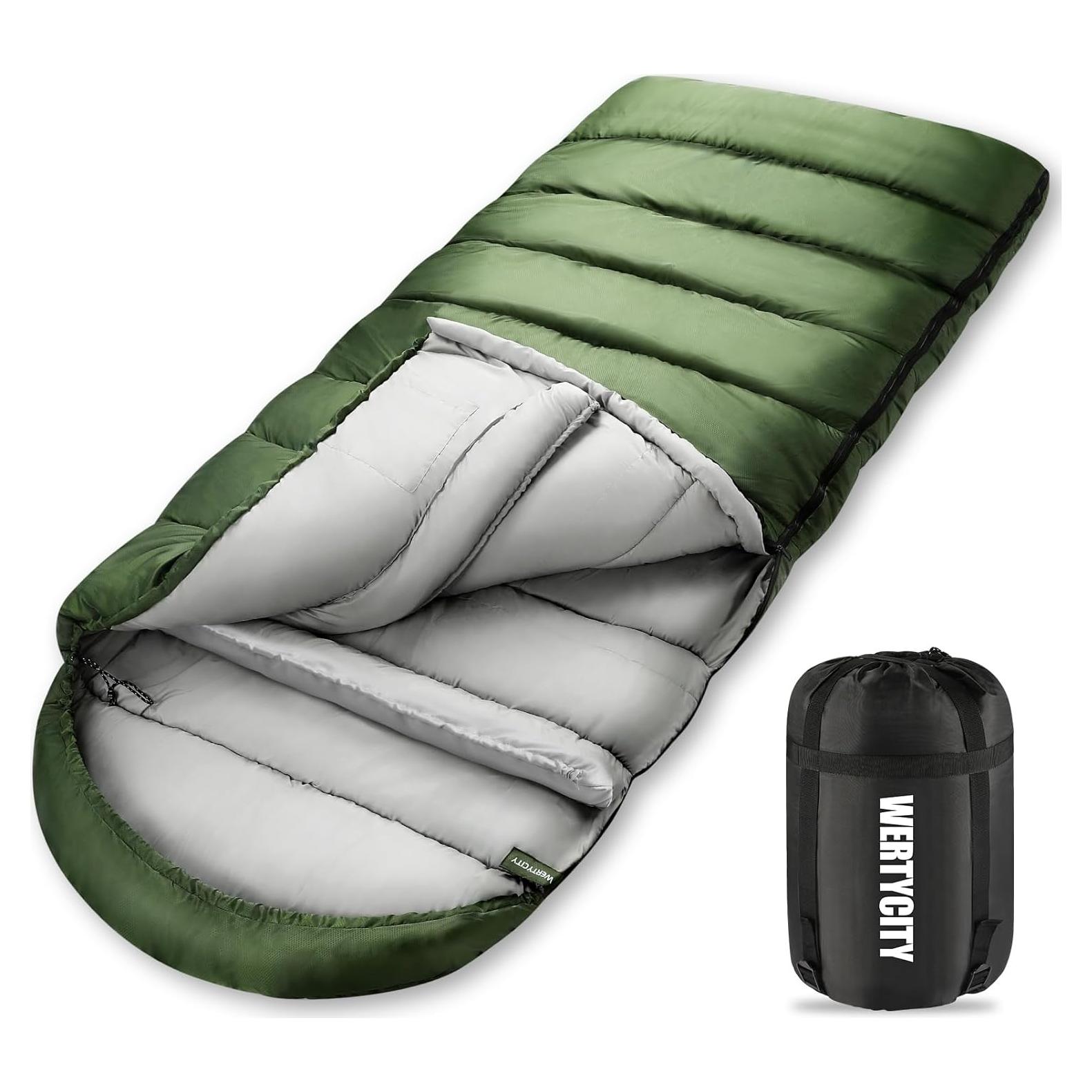 Saco de Dormir WERTYCITY XL para Clima Frío y Cálido 1 Persona