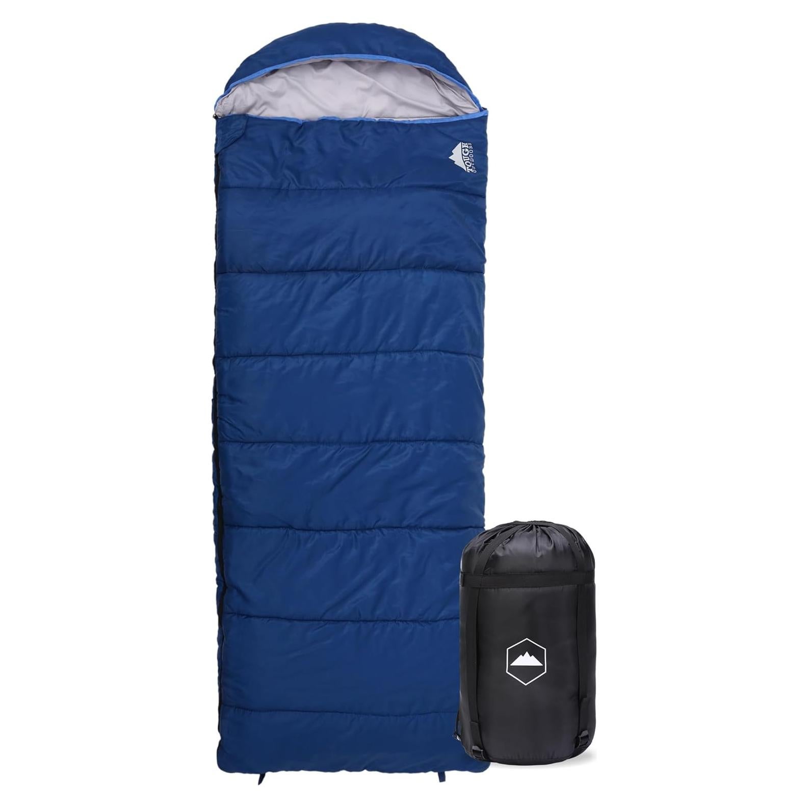 Saco de Dormir XL Tough Outdoors 4-15°C Impermeable 223.5x86.4cm