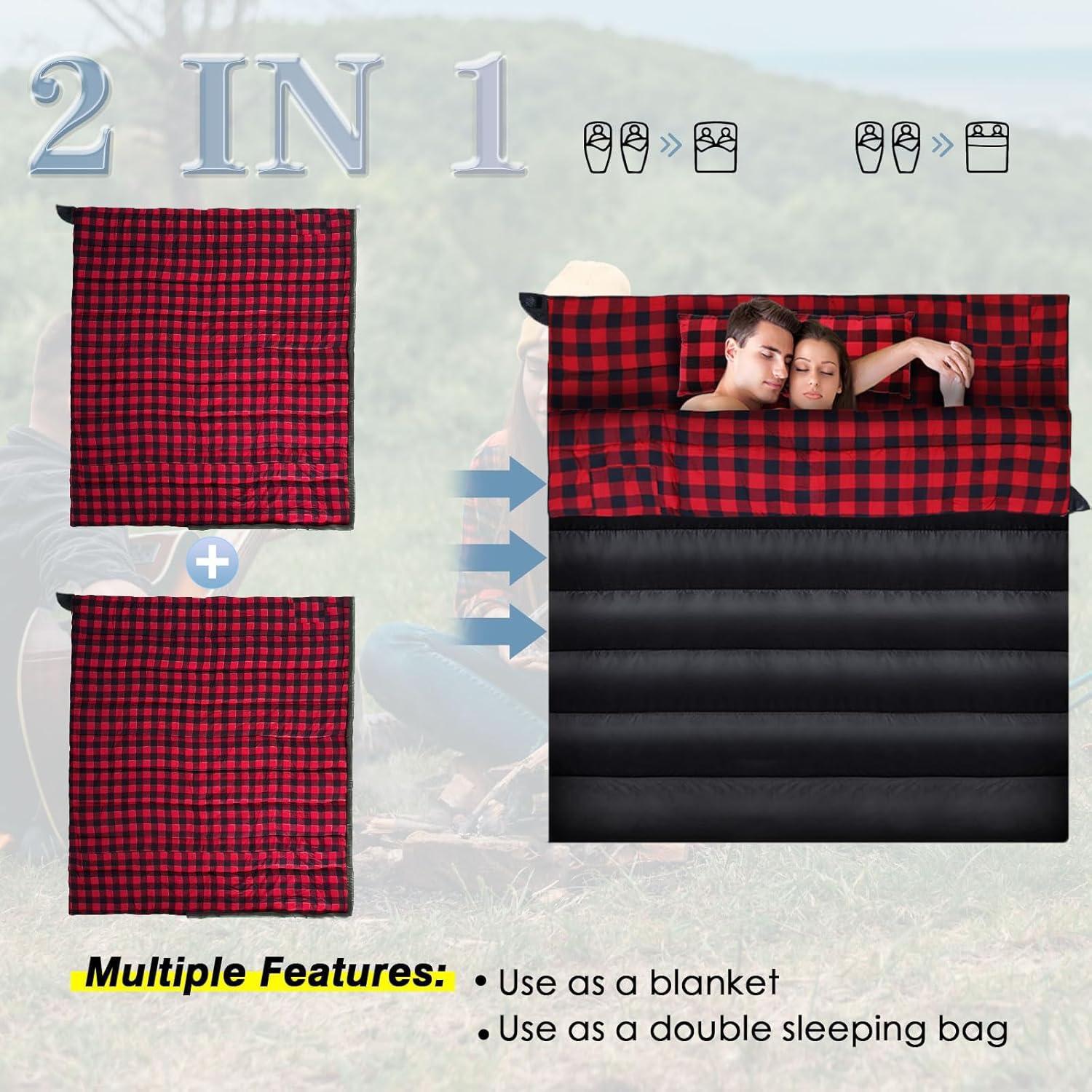 Saco de dormir Keencamp 0°C Franela XXL con almohada