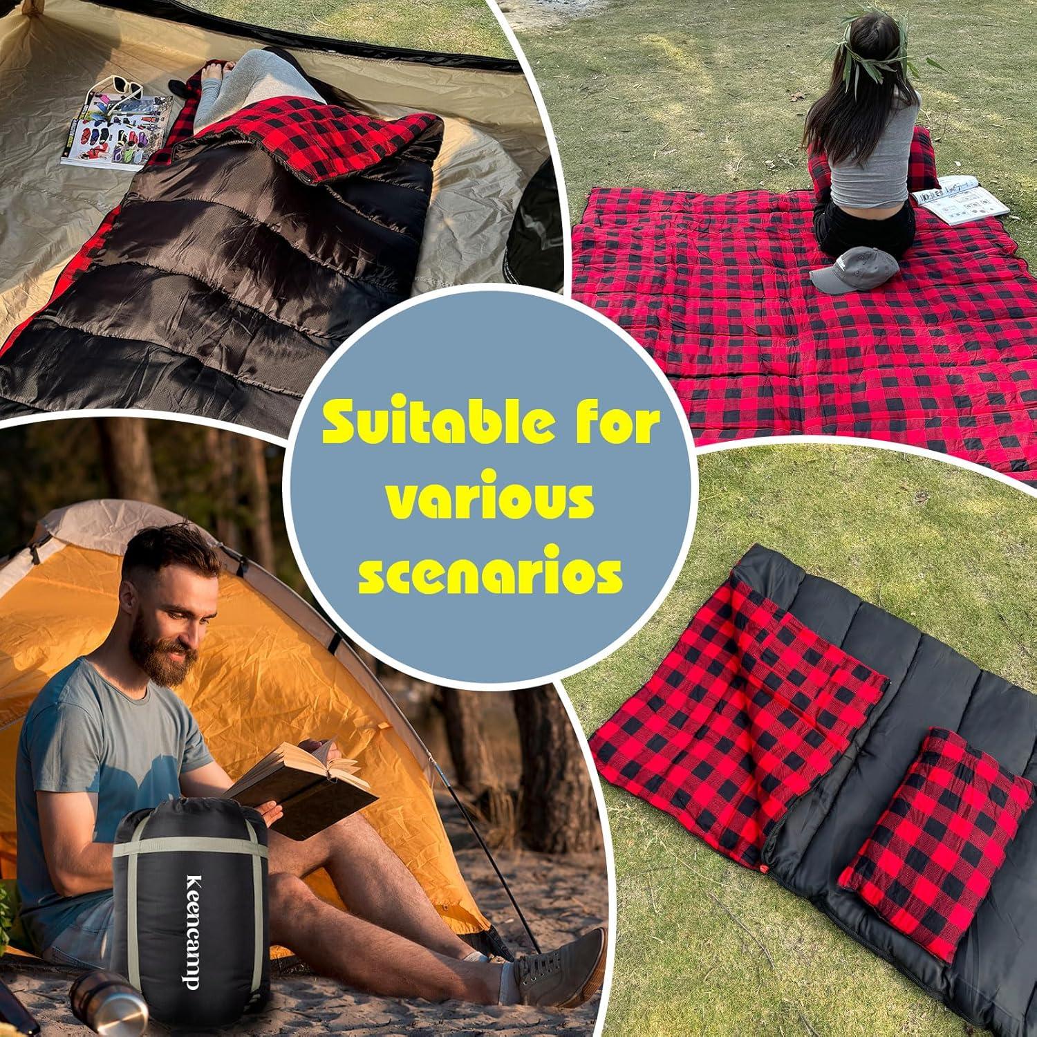 Saco de dormir Keencamp 0°C Franela XXL con almohada