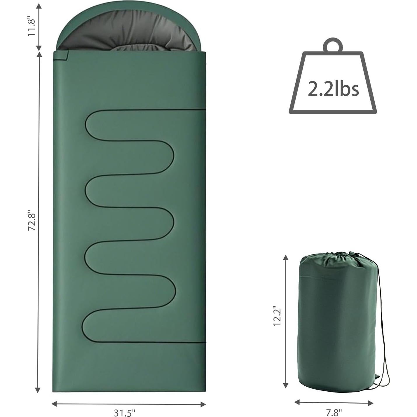 Saco de dormir Wind Tour 3 estaciones impermeable 215x80 cm