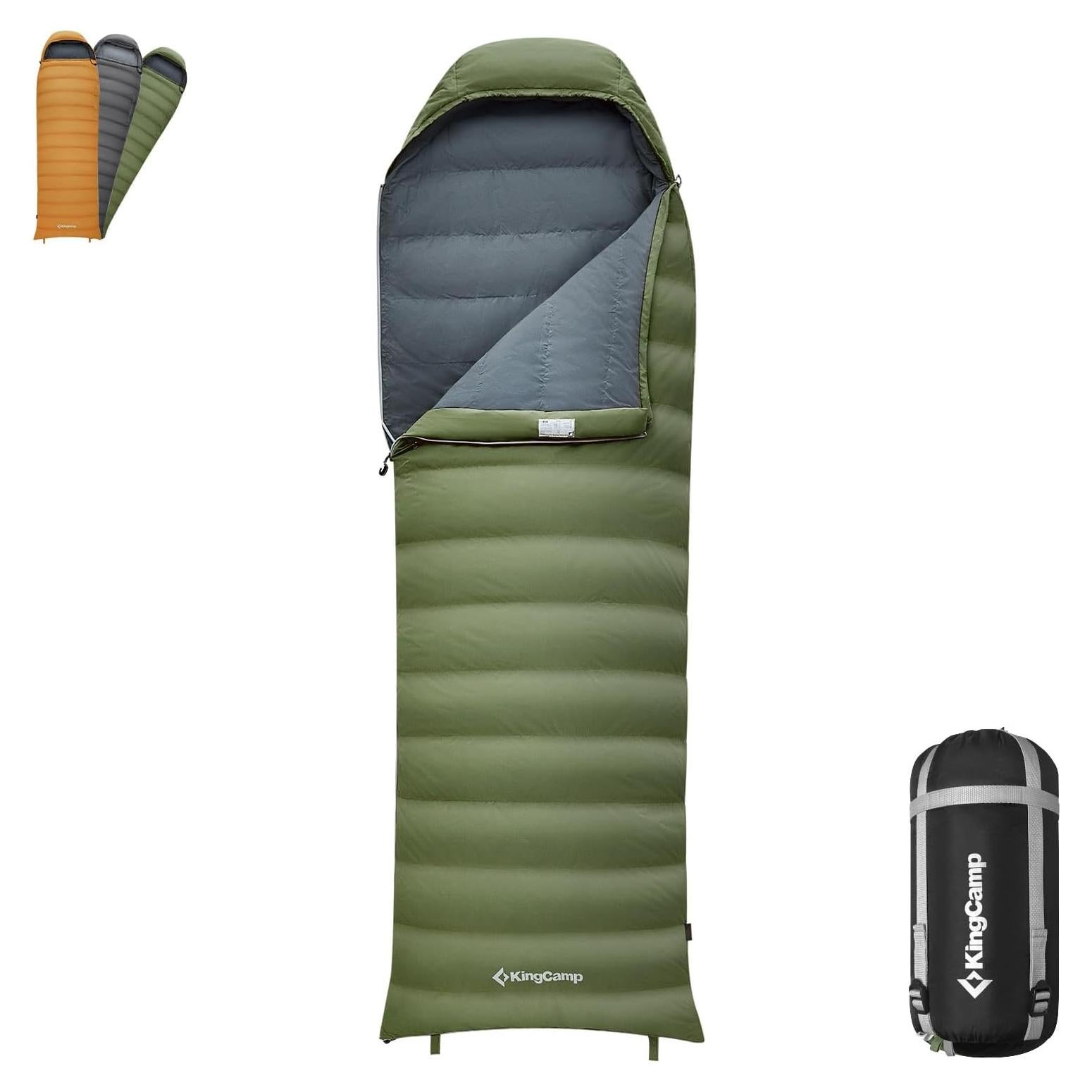 Saco de Dormir KingCamp Plumas 700 FP 3-4 Temporadas Verde