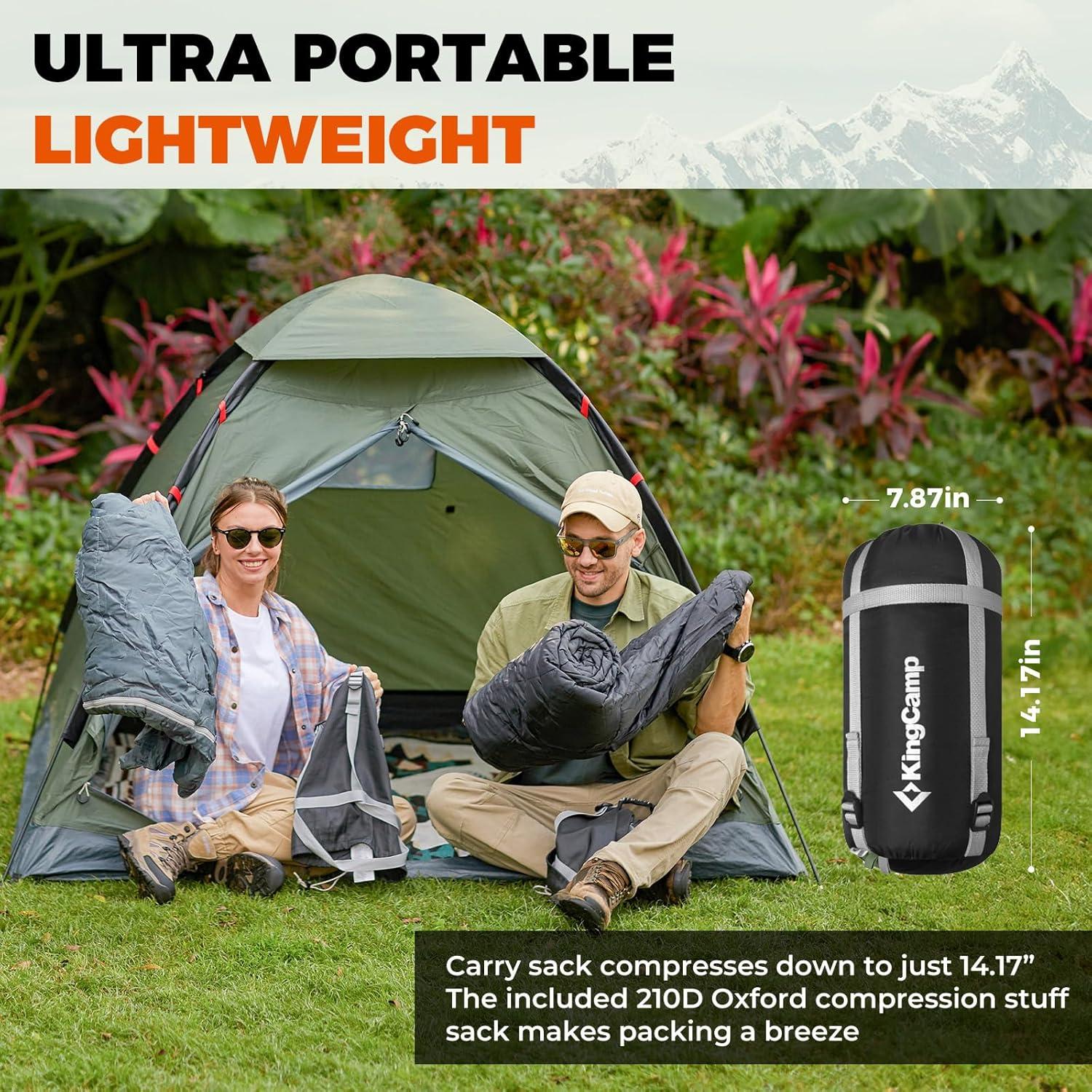 Saco de Dormir KingCamp Plumas 700 FP 3-4 Temporadas Verde