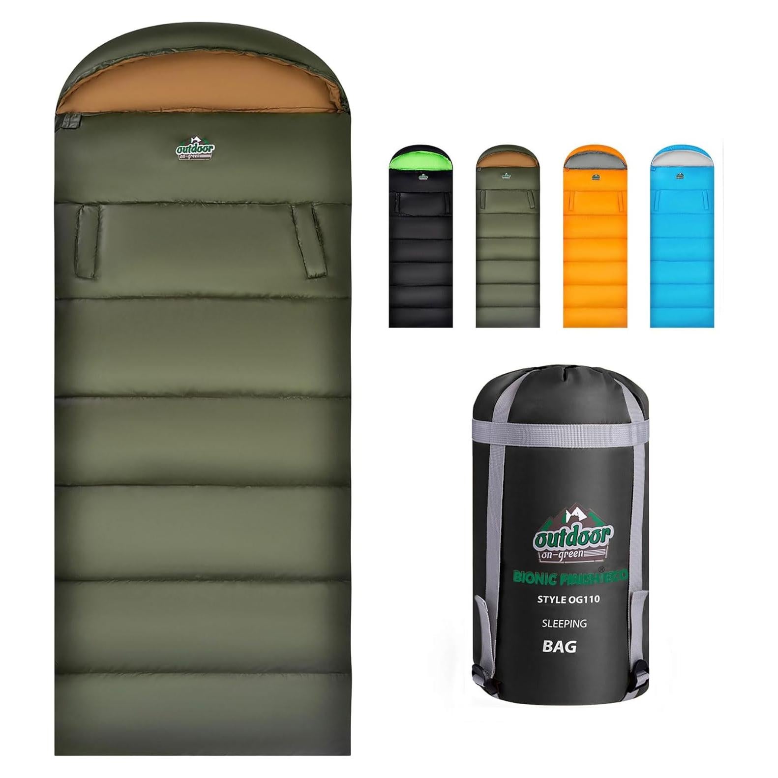 Saco de Dormir Outdoor On-Green 4 Estaciones 208x81cm Verde