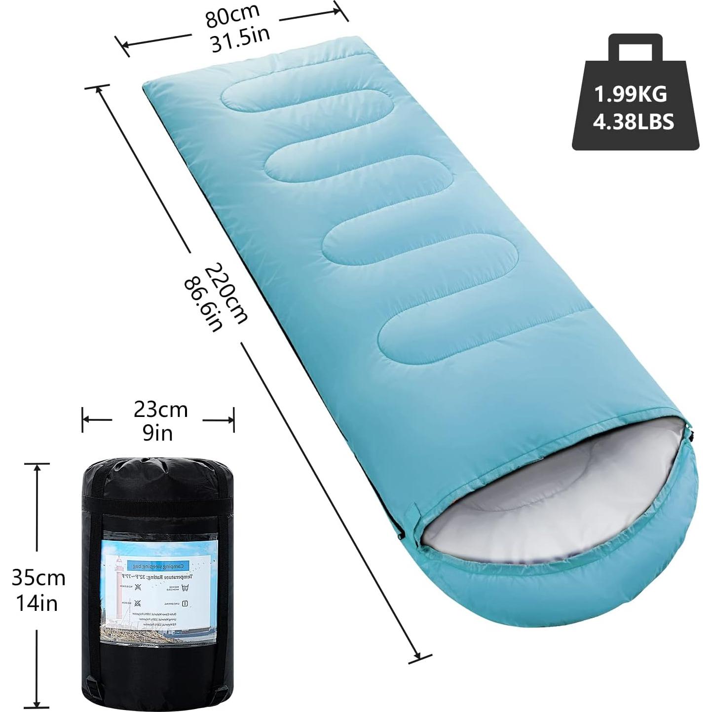 Saco de Dormir ORTHOMTEX Individual Impermeable 3-4 Estaciones