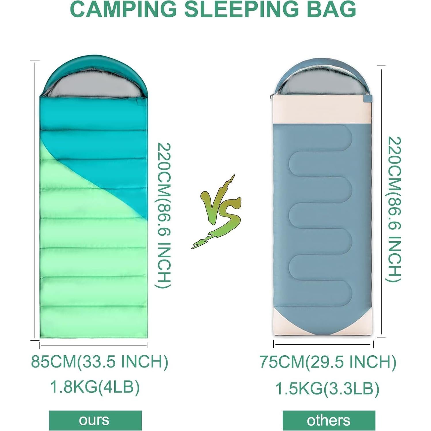 Saco de dormir XL tuphen para camping - A prueba de agua y ligero