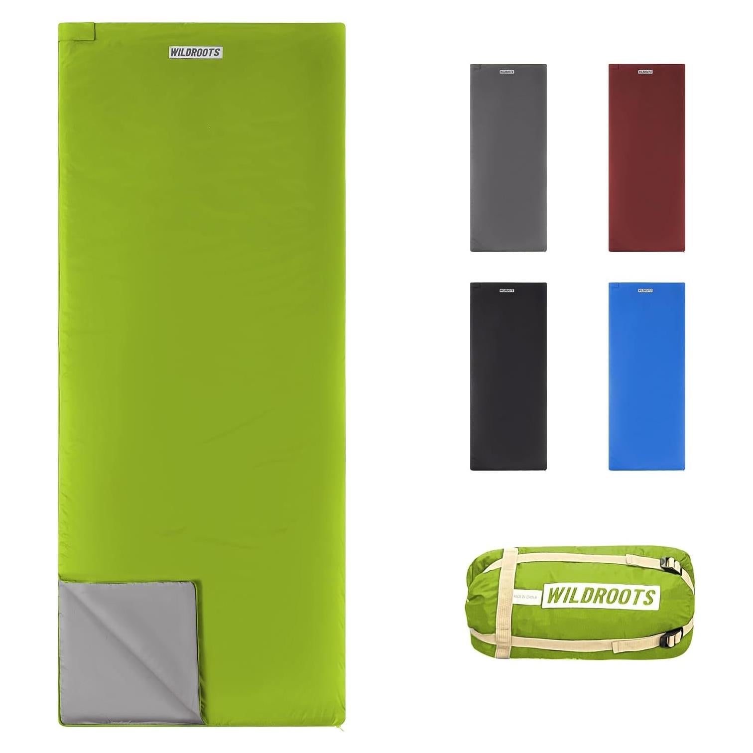 Saco de Dormir WILDROOTS Verde 3 Estaciones 189.9x74.9 cm