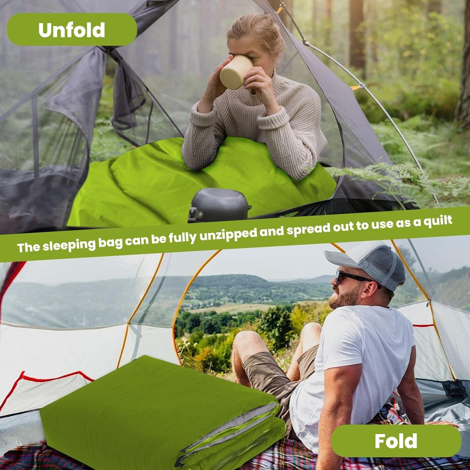 Saco de Dormir WILDROOTS Verde 3 Estaciones 189.9x74.9 cm