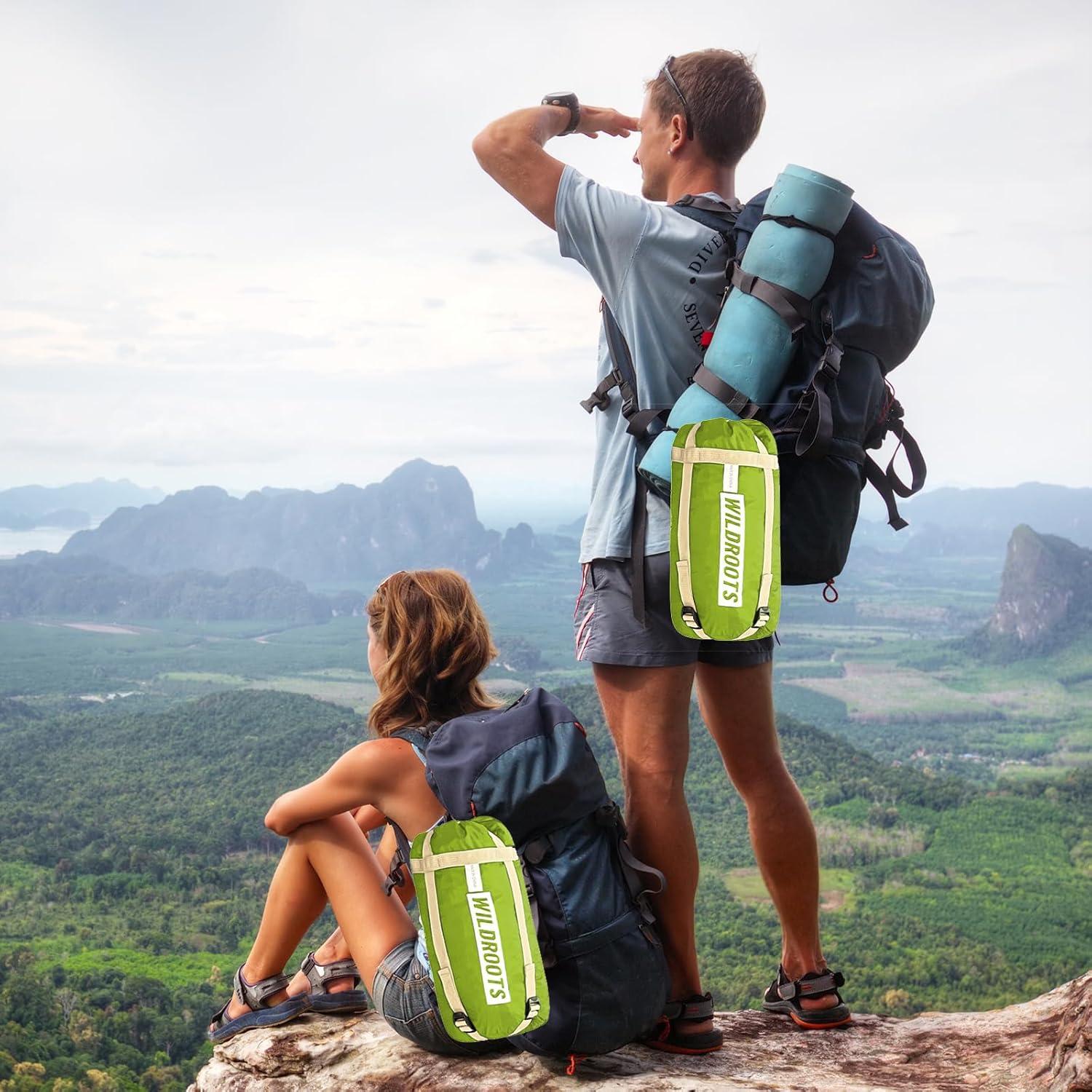 Saco de Dormir WILDROOTS Verde 3 Estaciones 189.9x74.9 cm