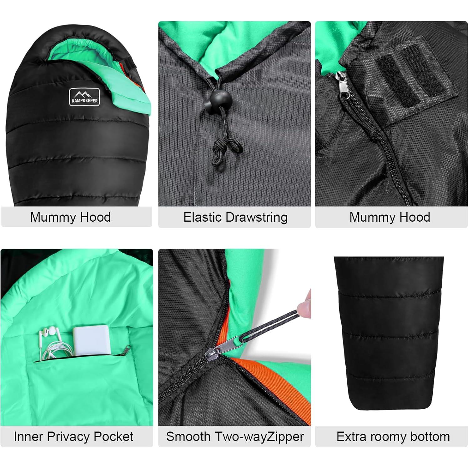 Saco de dormir KAMPKEEPER 3-4 temporadas impermeable 1.59kg