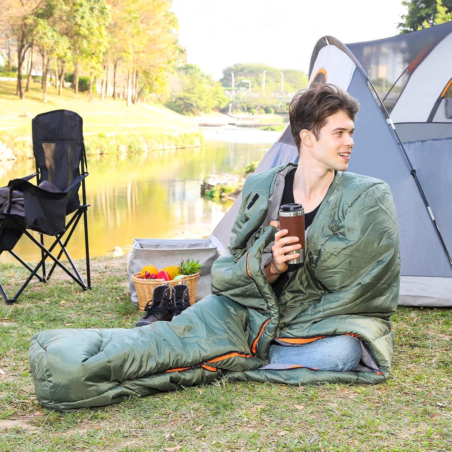 Saco de dormir Amazon Basics para clima frío - Verde Oliva