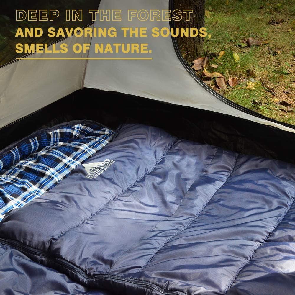 Saco de dormir AGEMORE XXL Algodón Flannel Impermeable 3-4 Estaciones