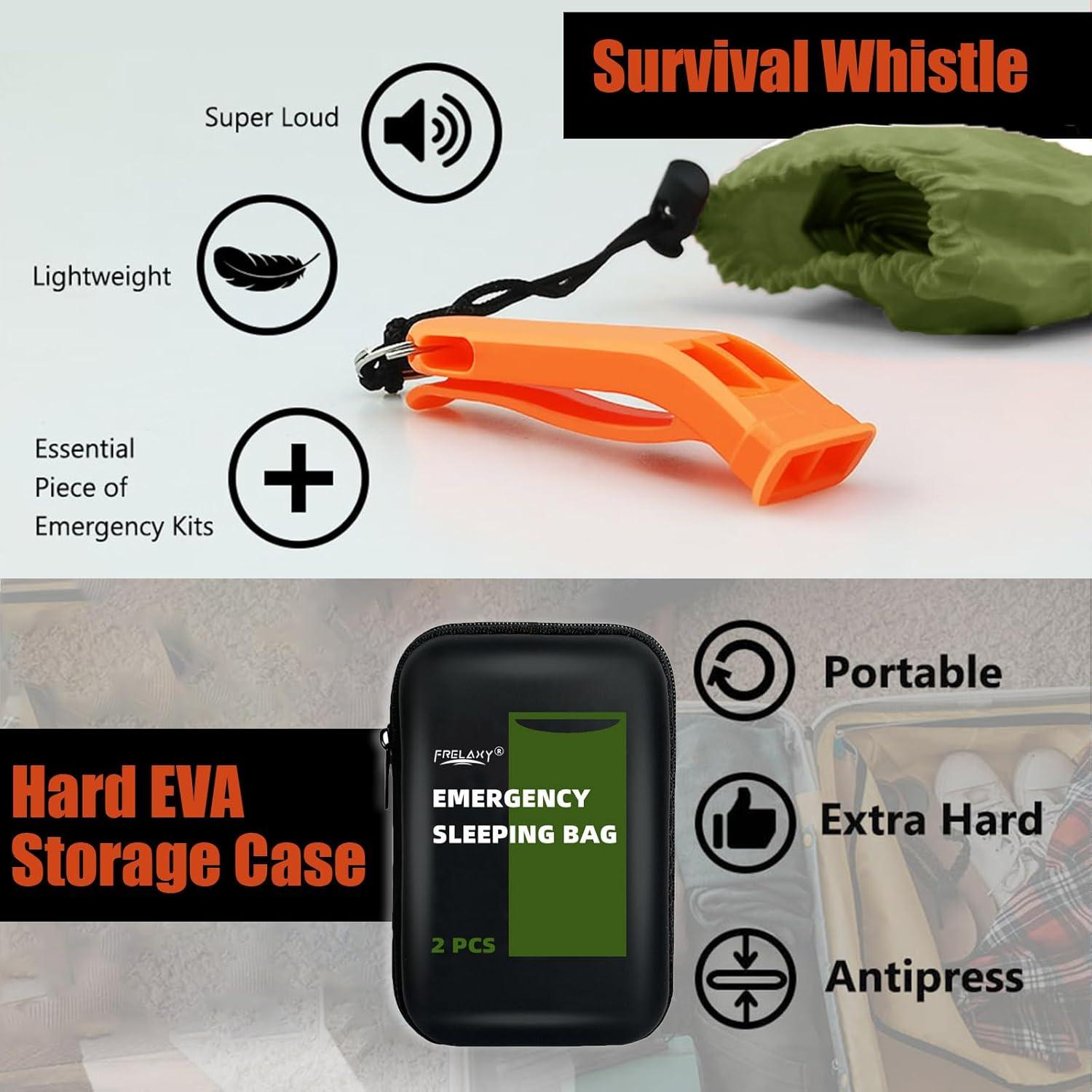 Bolsa de Dormir de Emergencia Frelaxy 2 Pack Verde Militar