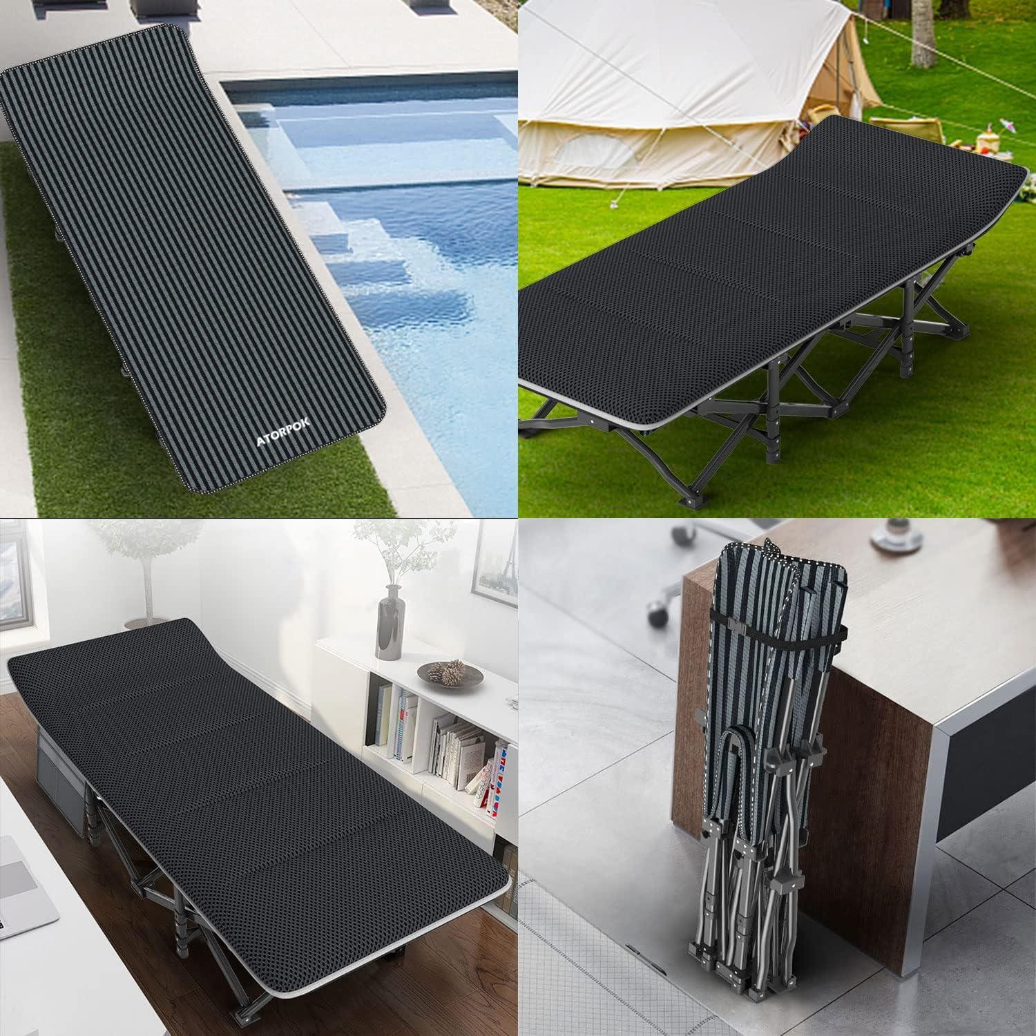 Cama de Camping Plegable ATORPOK con Cojín Desmontable 204 kg