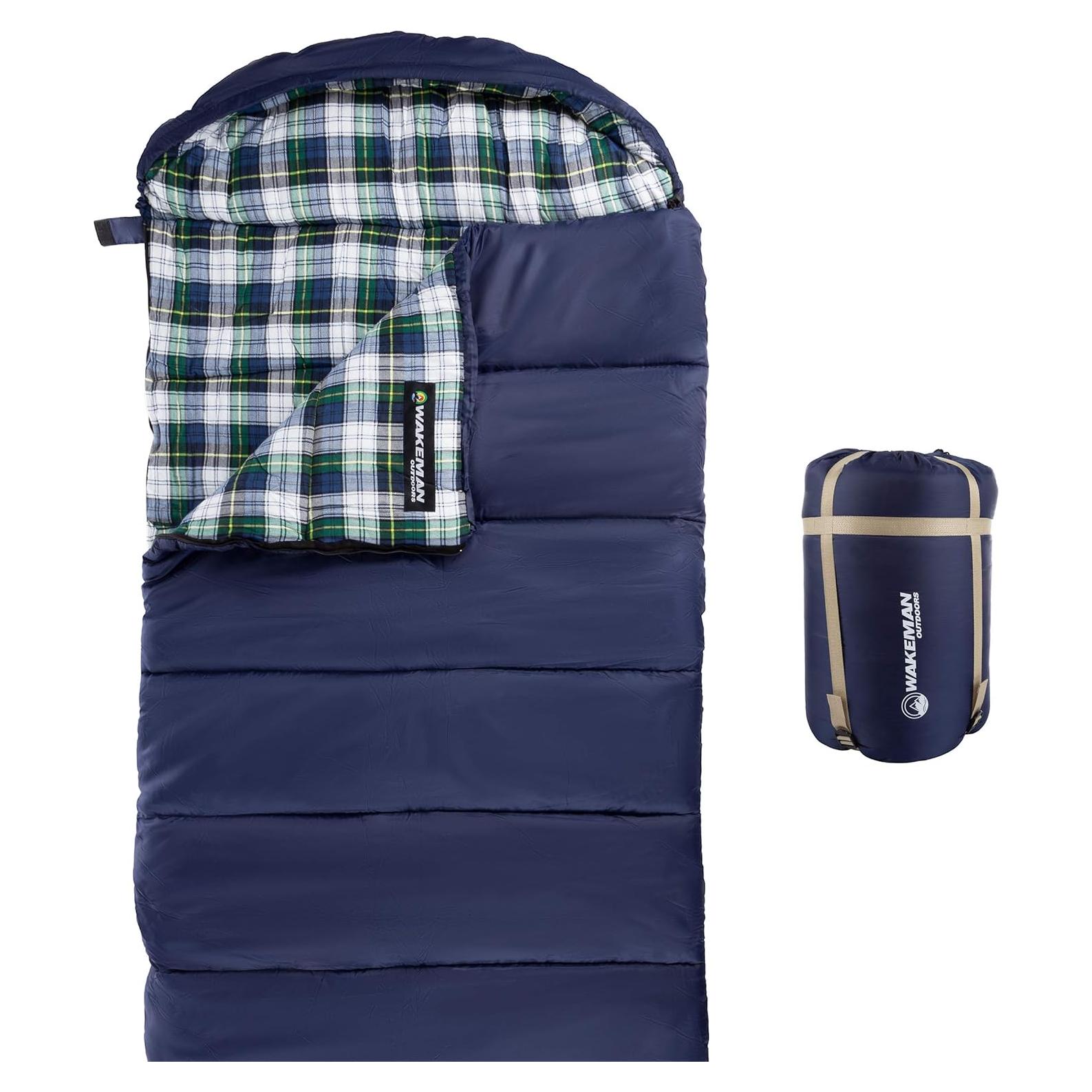 Saco de Dormir Wakeman XL 3 Estaciones 0°C Impermeable