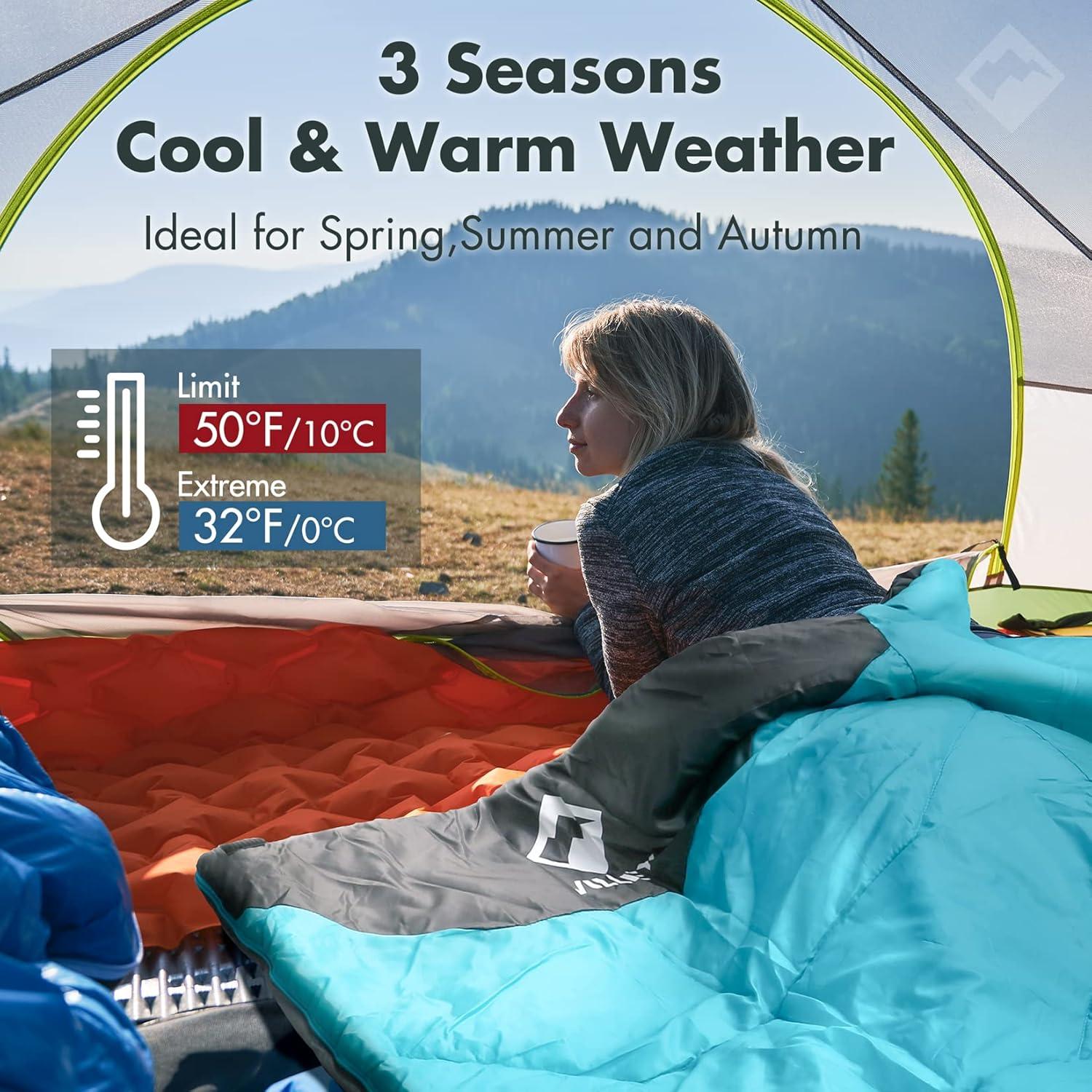 Saco de Dormir VILLEY Rectangular 3 Temporadas 220x80cm