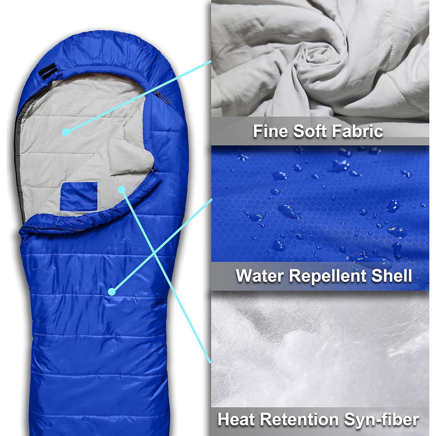 Saco de Dormir Tipo Momia AZITREK 0°C XL Impermeable
